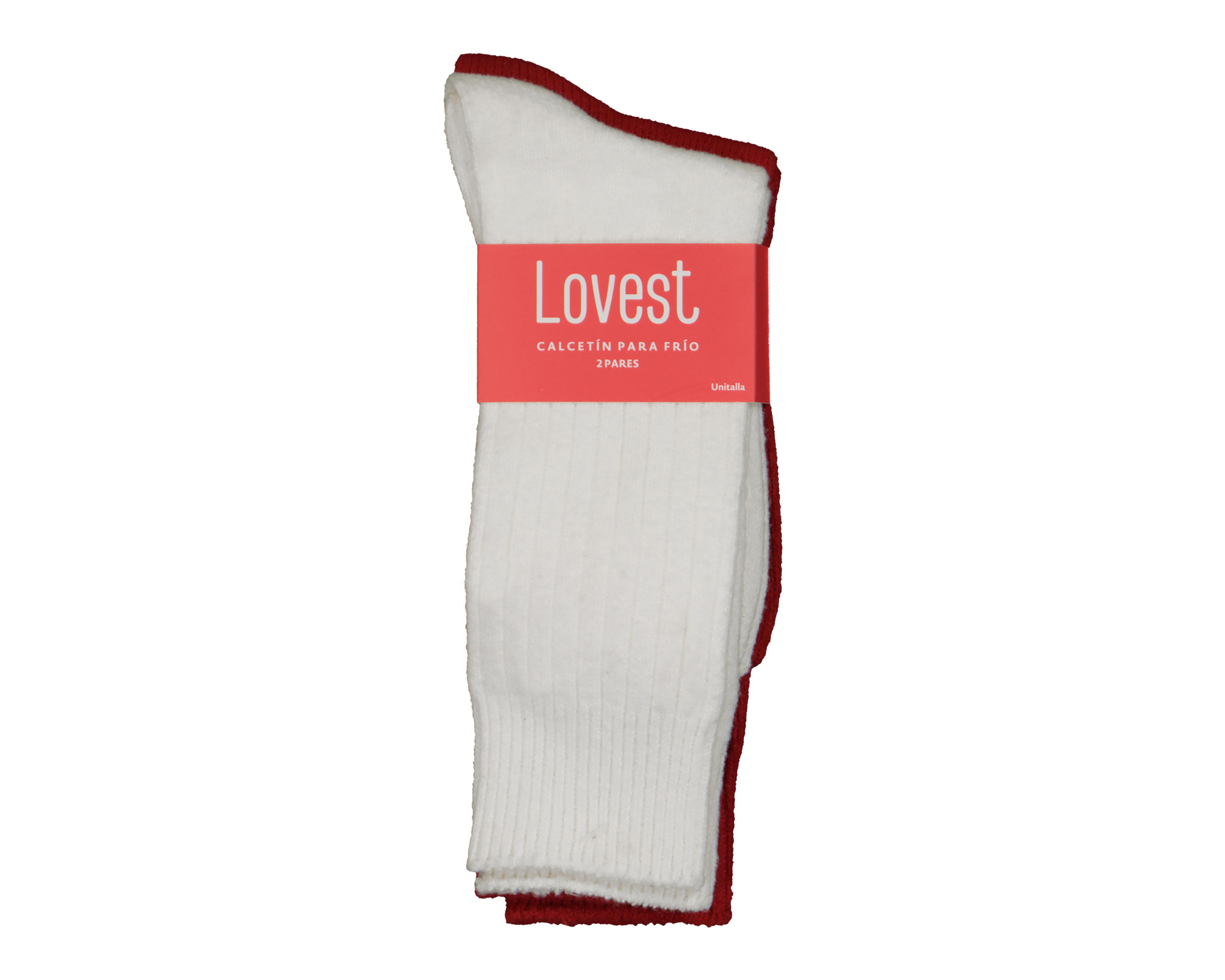 Foto 4 pulgar | Calcetas Largas Lovest Acanaladas para Mujer 2 Pares