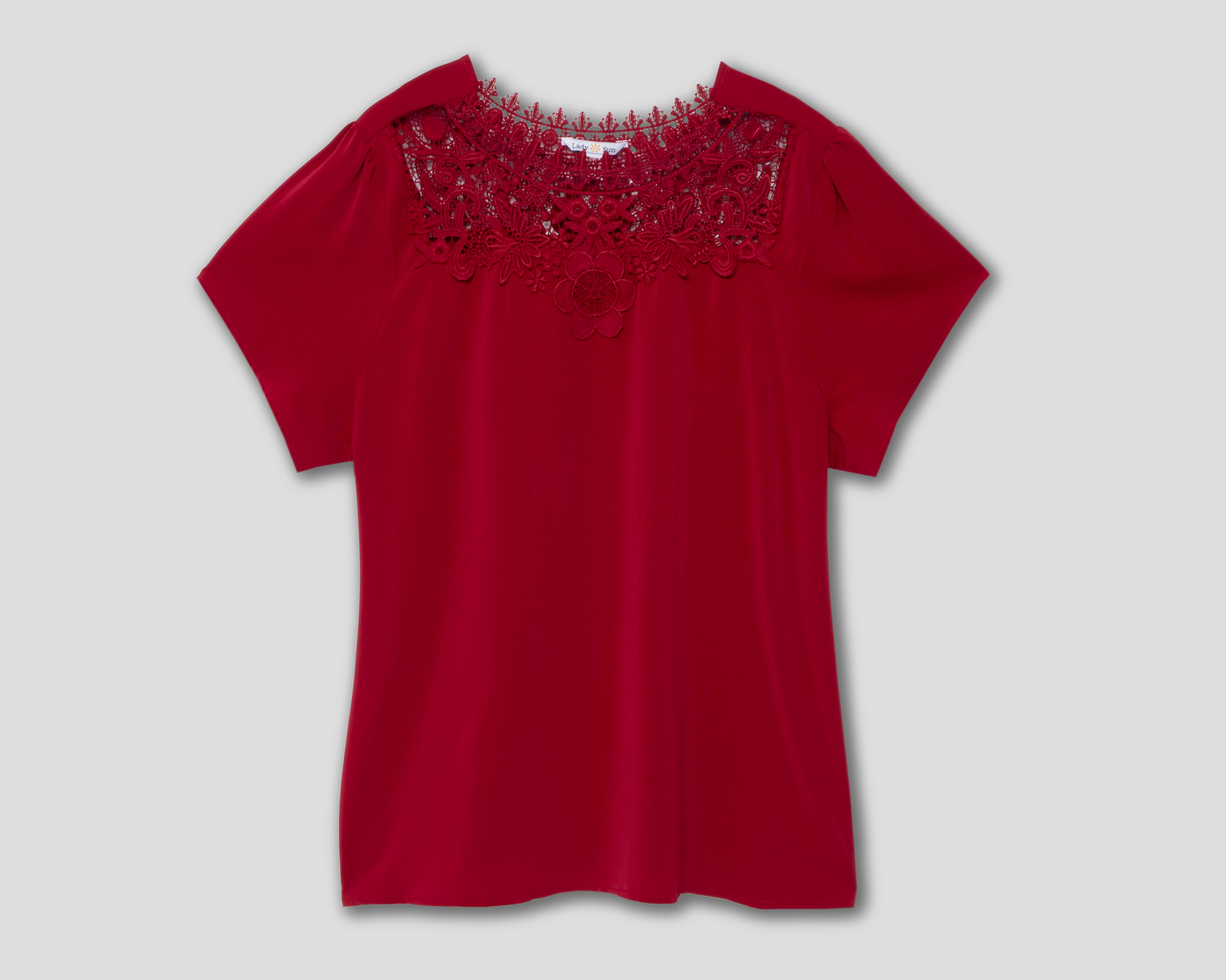 Foto 2 pulgar | Blusa con Guipur Lady Sun para Mujer