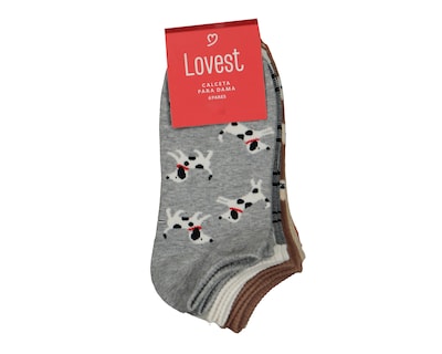 Foto 3 | Calcetines Tines Lovest Estampados para Mujer 6 Pares
