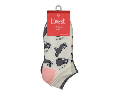 Foto 3 | Calcetas Tines Lovest Estampadas para Mujer 6 Pares