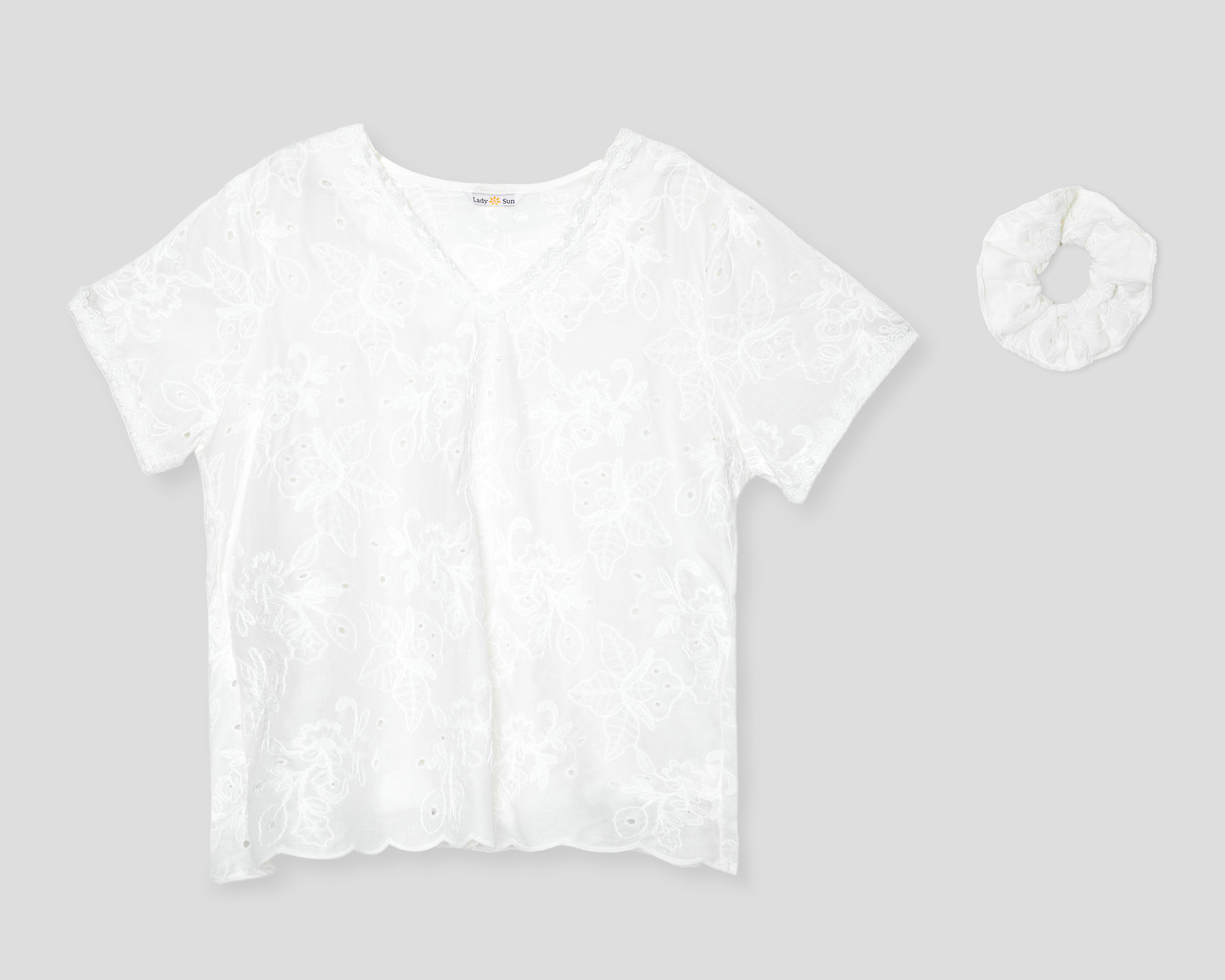 Foto 2 pulgar | Blusa Lady Sun con Bordado para Mujer