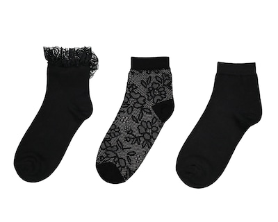 Foto 1 | Calcetas Cortas Lovest con Encaje para Mujer 3 Pares