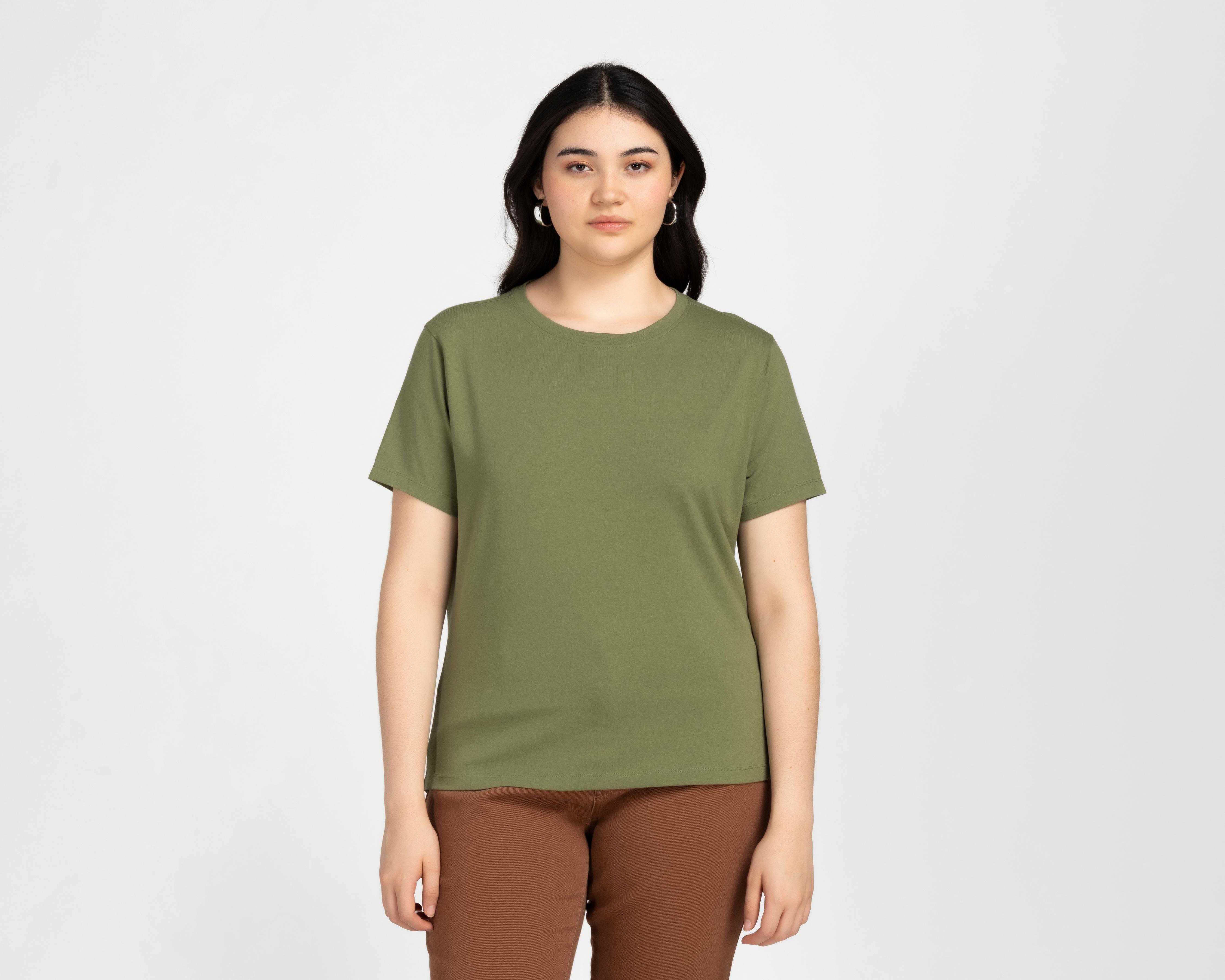 Foto 5 pulgar | Playera Refill Verde para Mujer