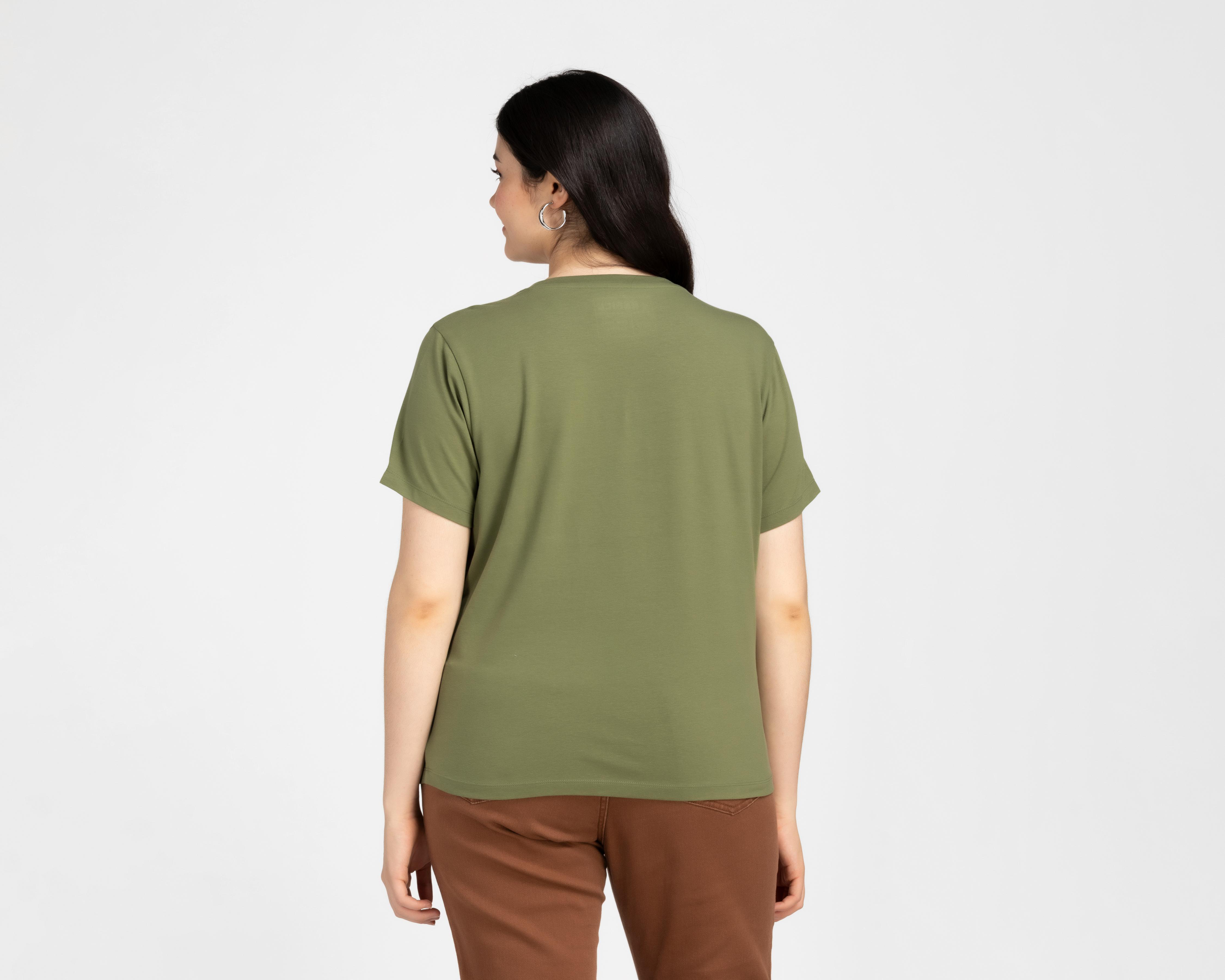 Foto 7 pulgar | Playera Refill Verde para Mujer