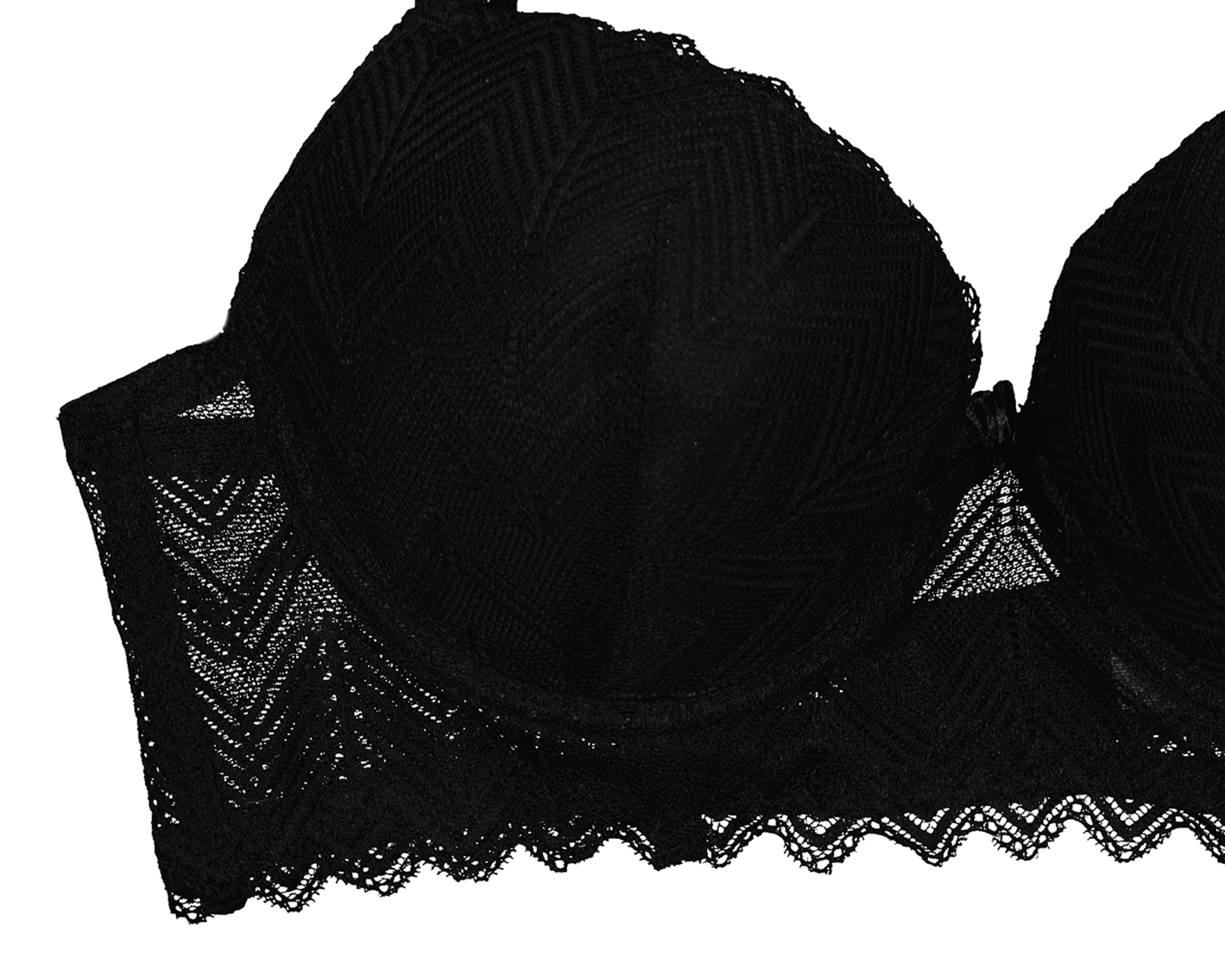 Foto 3 | Coordinado de Encaje Copa Completa Negro Carnival