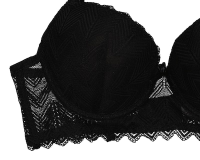Foto 3 | Coordinado de Encaje Copa Completa Negro Carnival