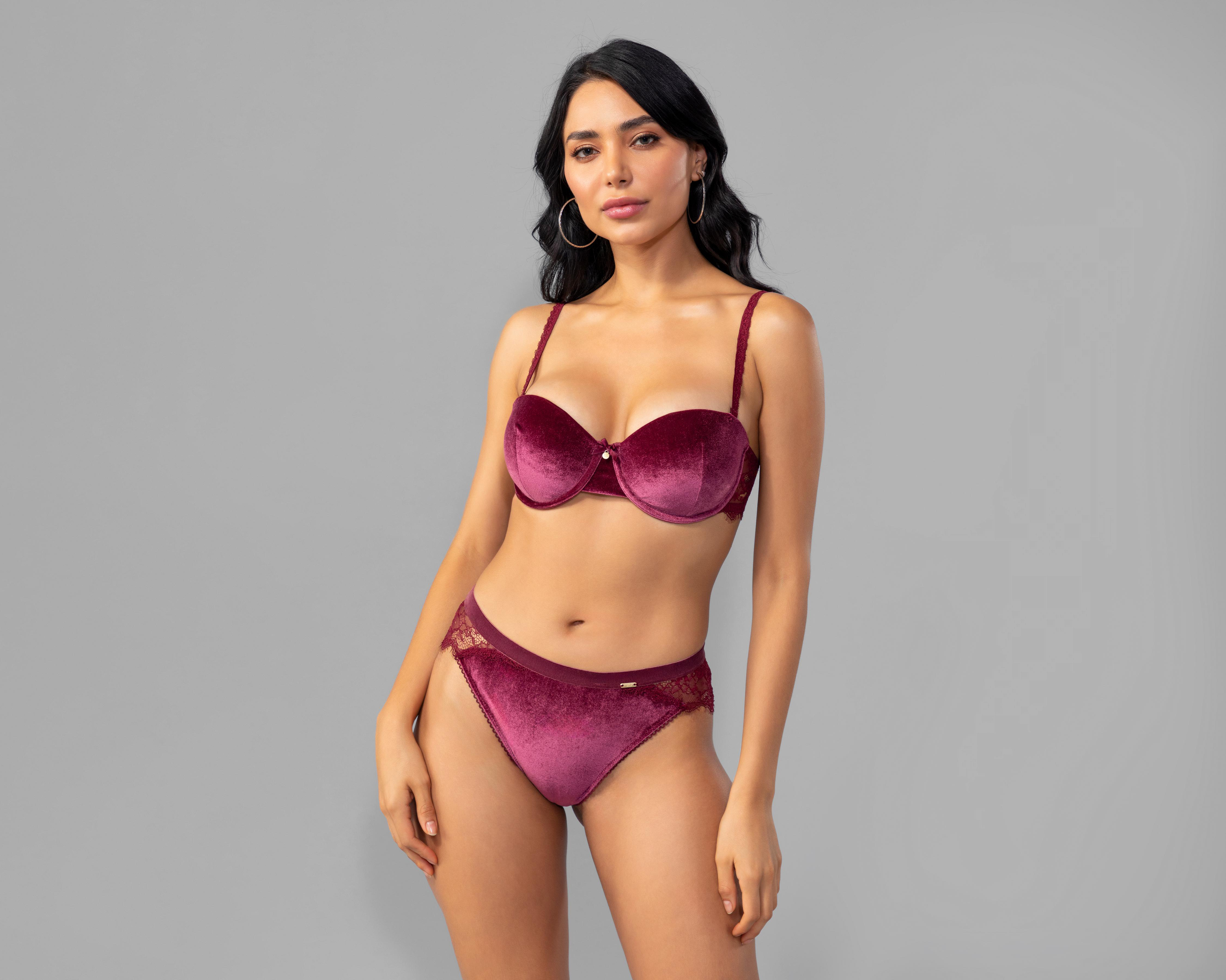 Coordinado de Encaje Jennifer Lopez Media Copa para Mujer 2 Pack