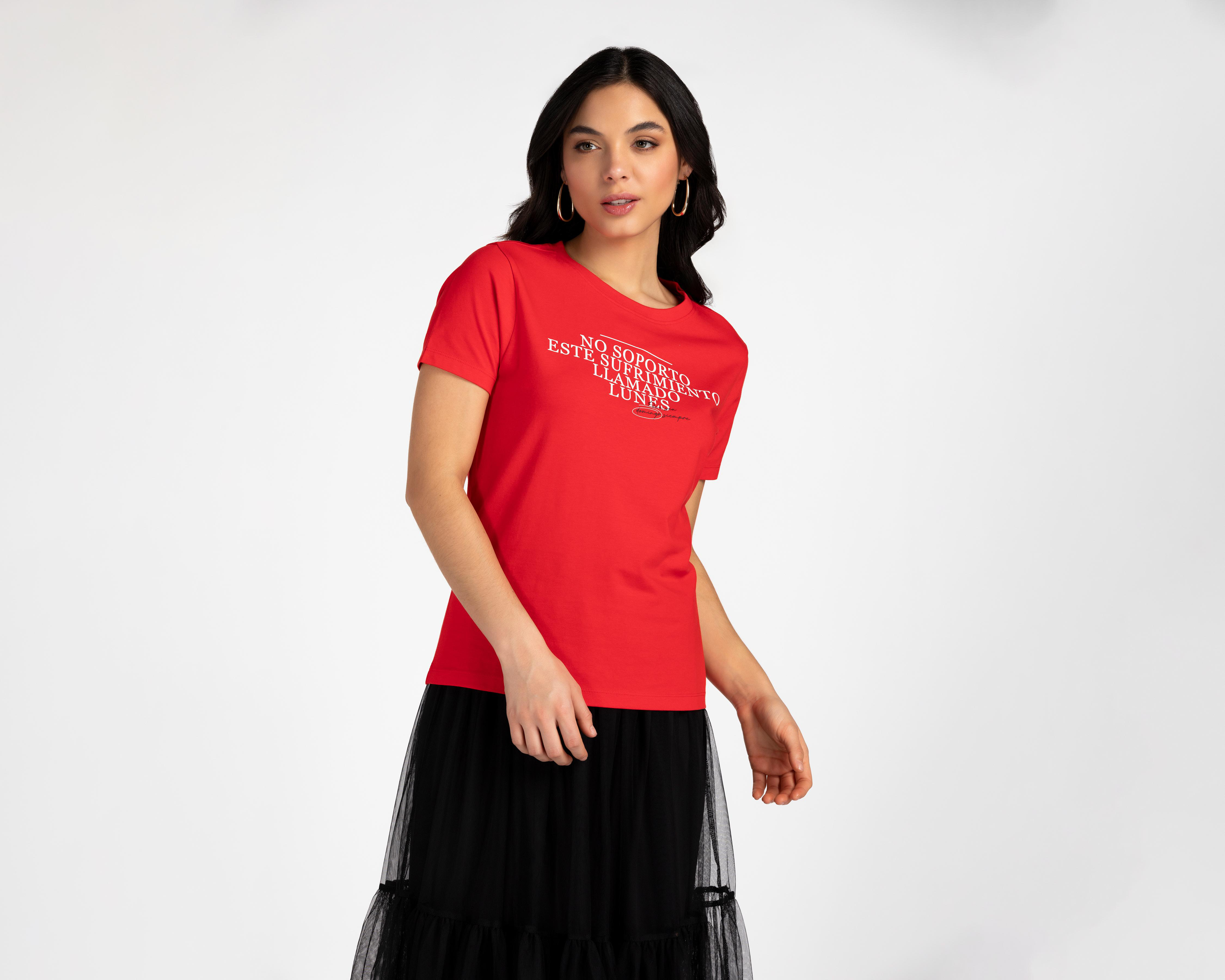 Foto 2 pulgar | Playera Refill Estampada para Mujer