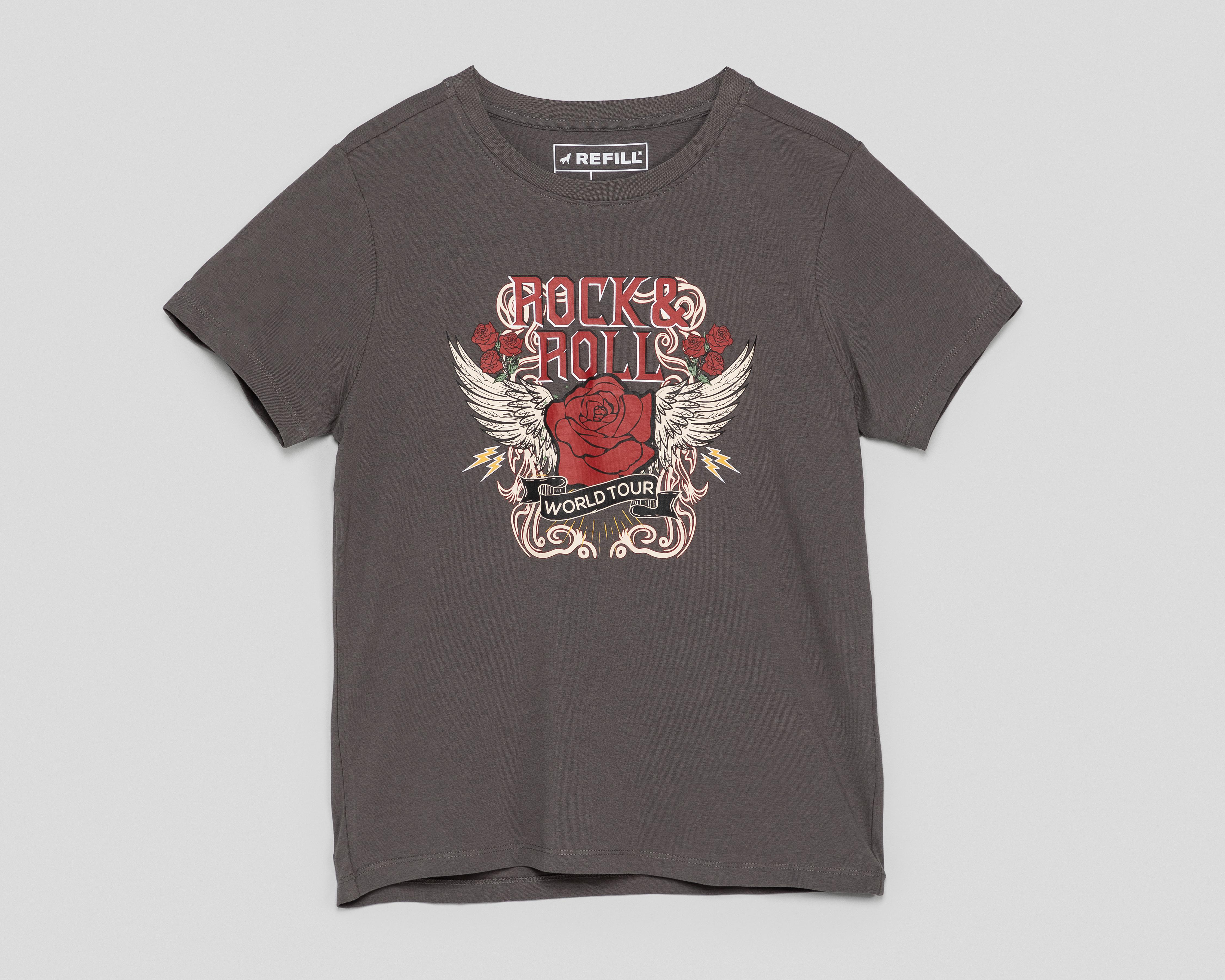 Foto 2 pulgar | Playera Refill Gris para Mujer