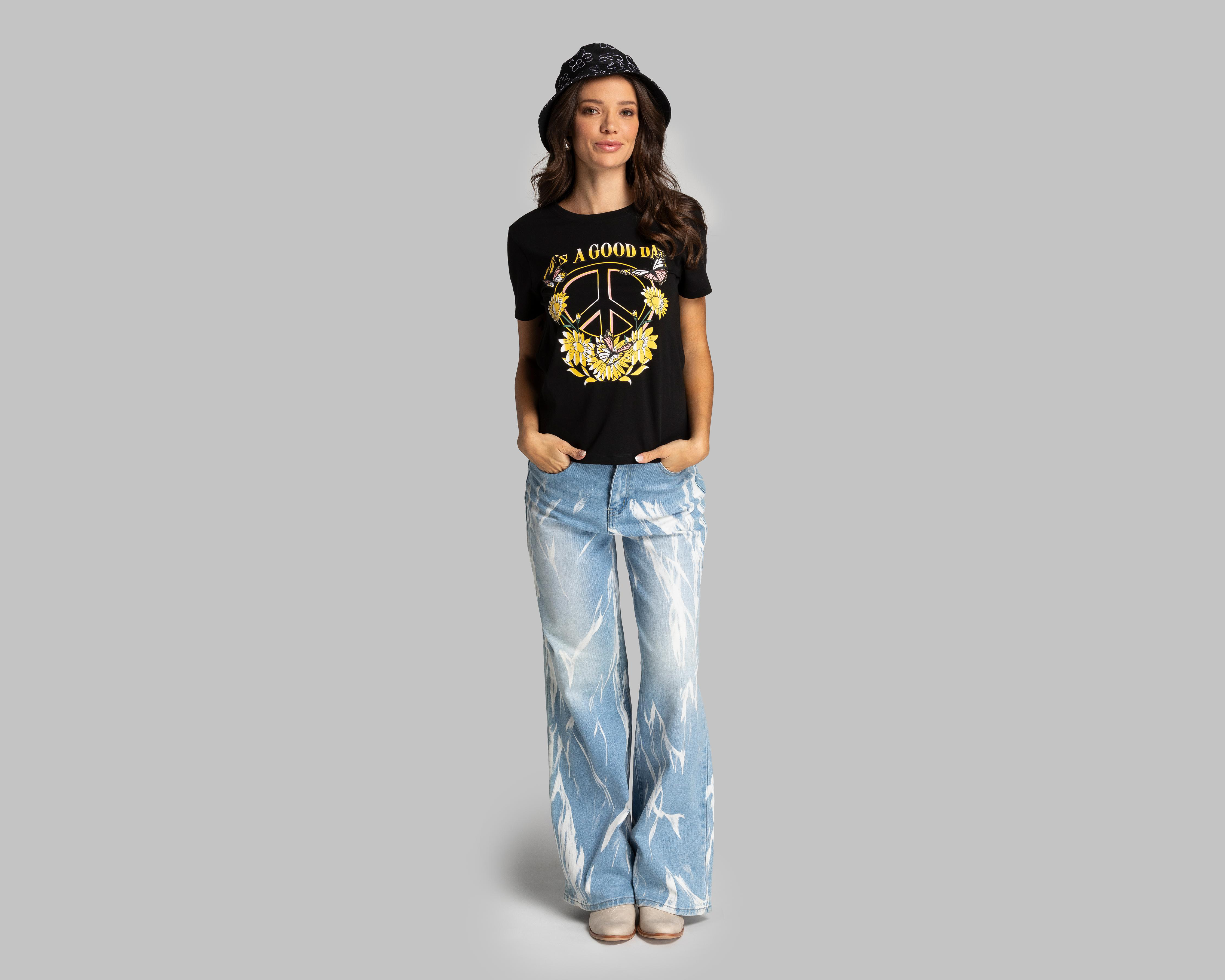 Foto 3 pulgar | Playera Thinner Estampada para Mujer