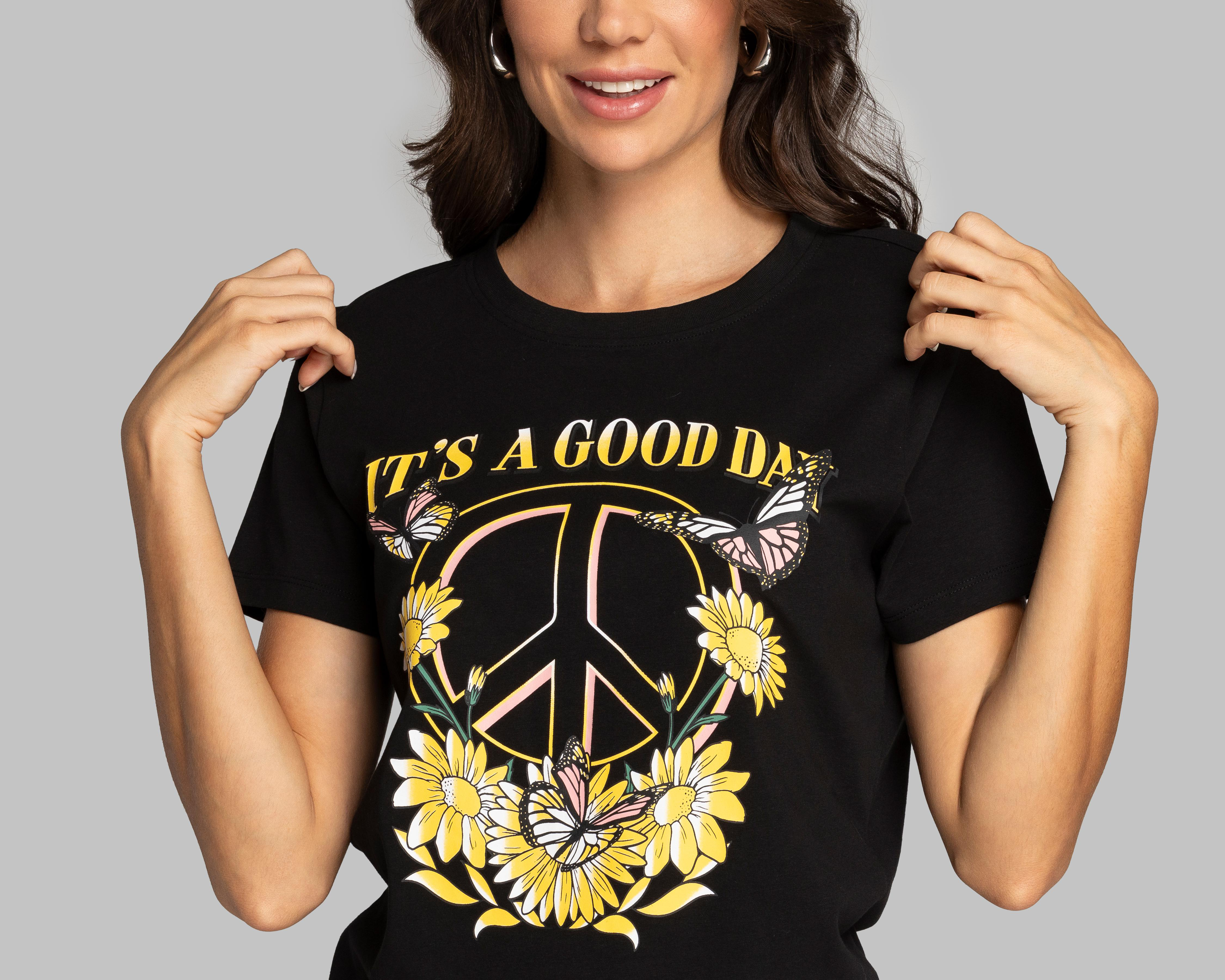 Foto 5 pulgar | Playera Thinner Estampada para Mujer