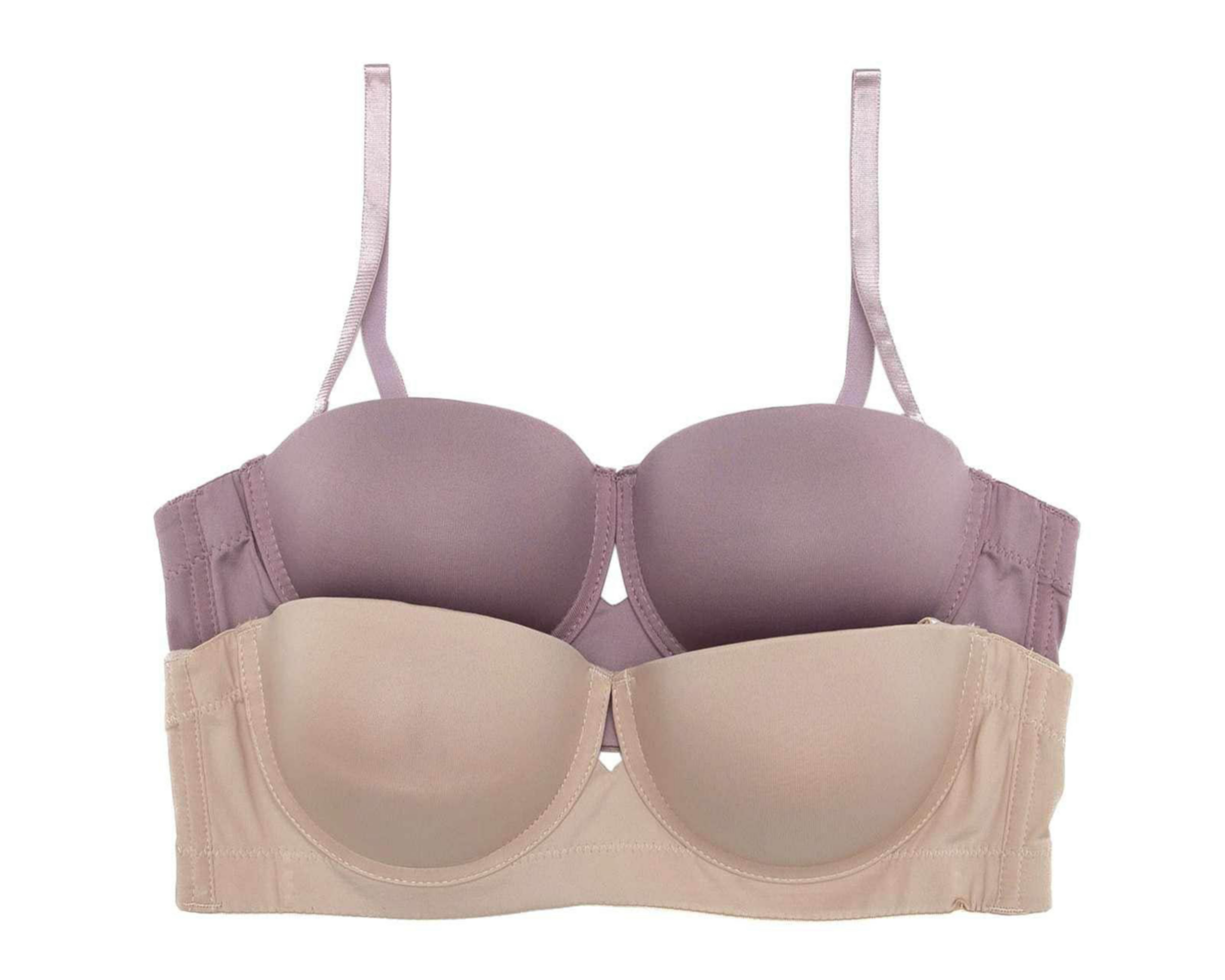 Foto 2 pulgar | Brasier Strapless Beauty Secret Media Copa para Mujer 2 Pack