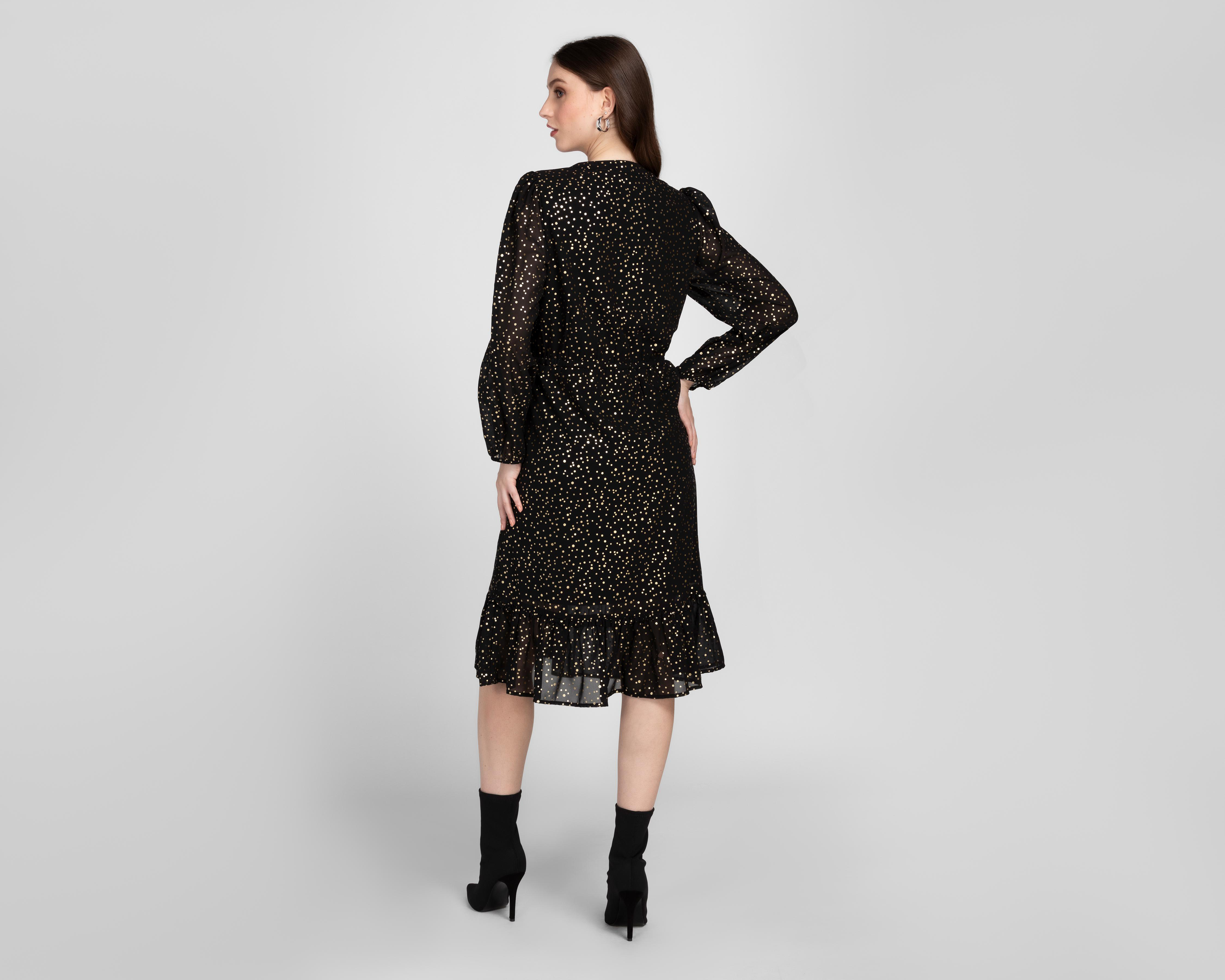 Foto 4 pulgar | Vestido Casual Sahara con Puntos Negro