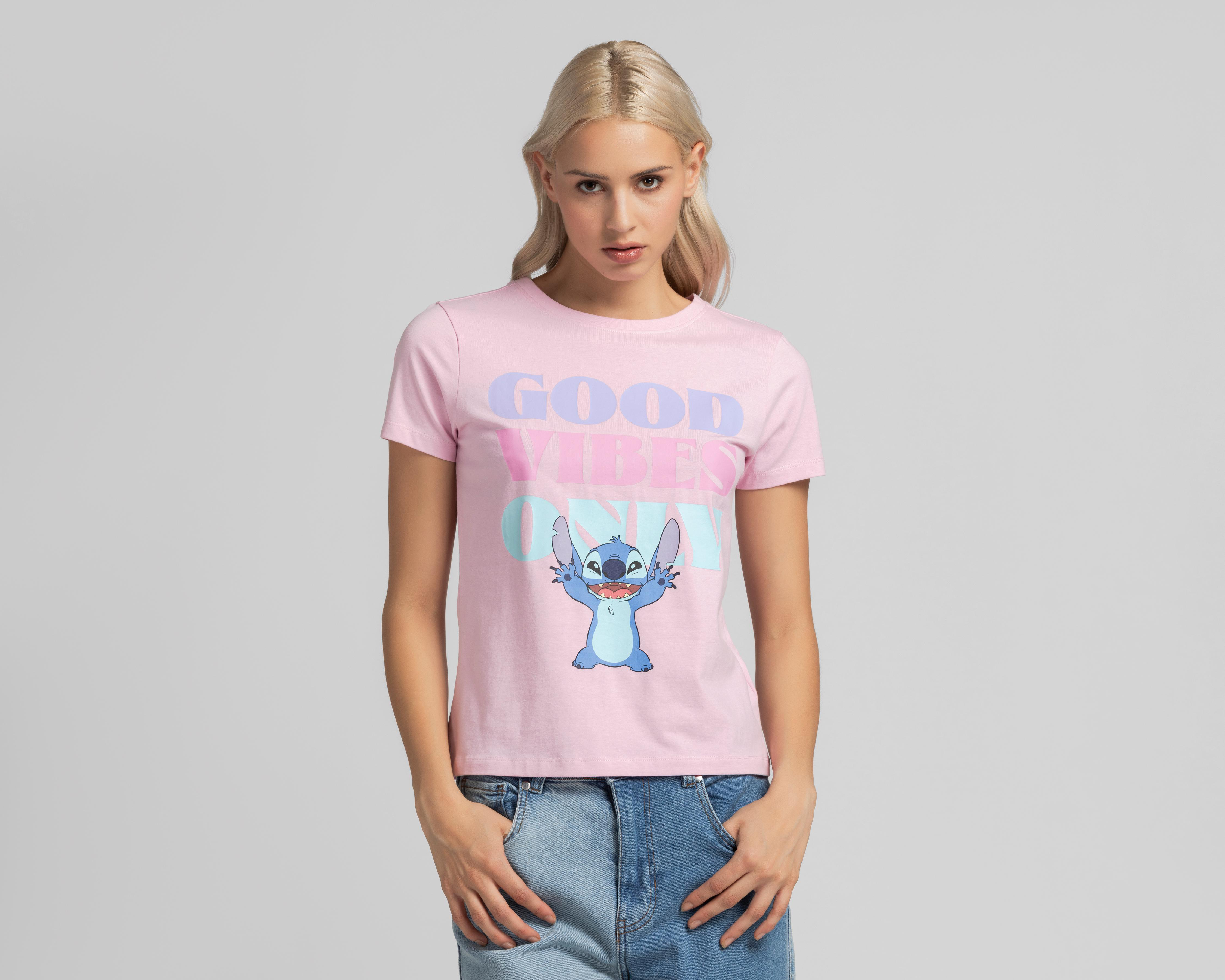 Playera Disney Manga Corta Estampada para Mujer