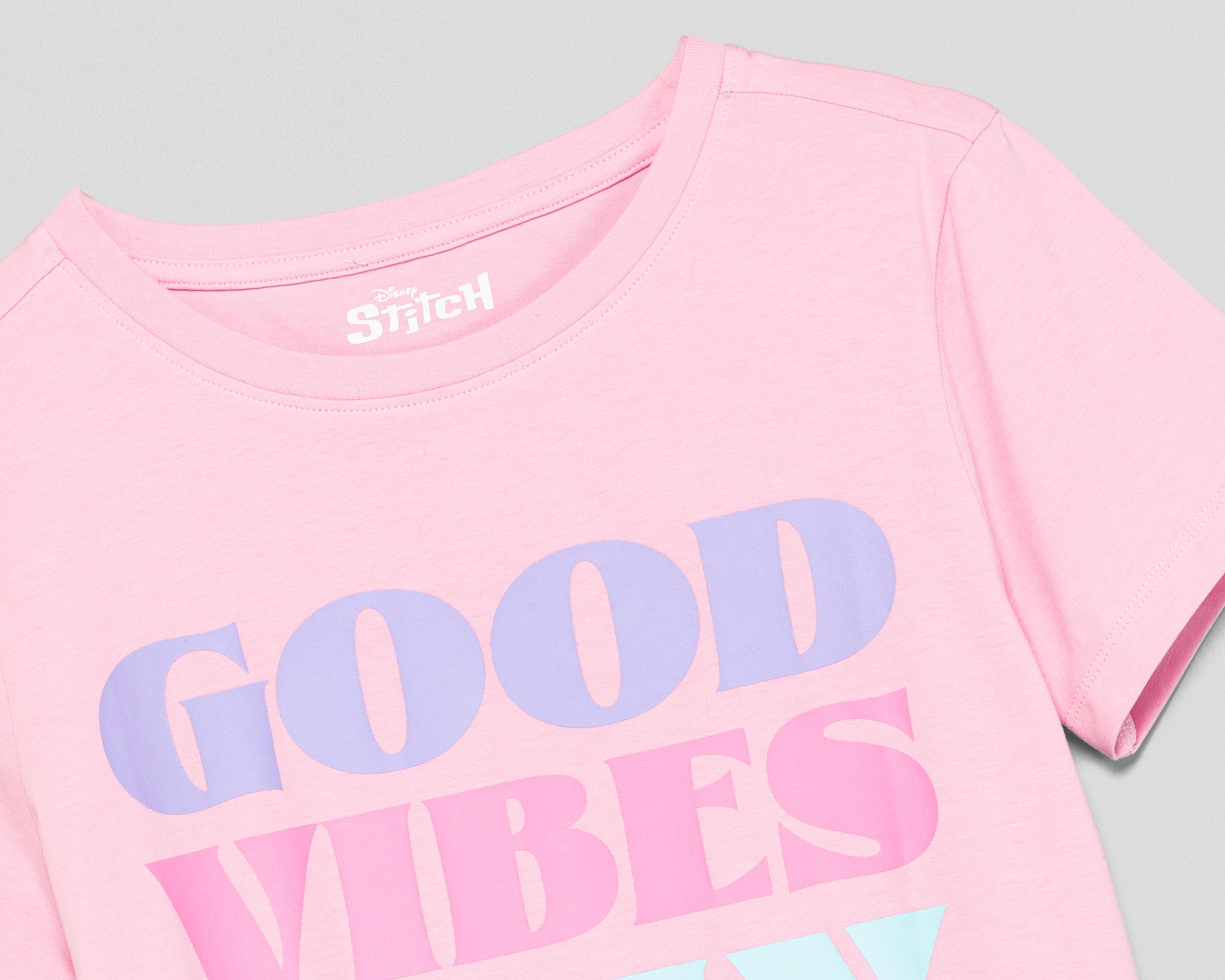 Foto 6 | Playera Disney Manga Corta Estampada para Mujer