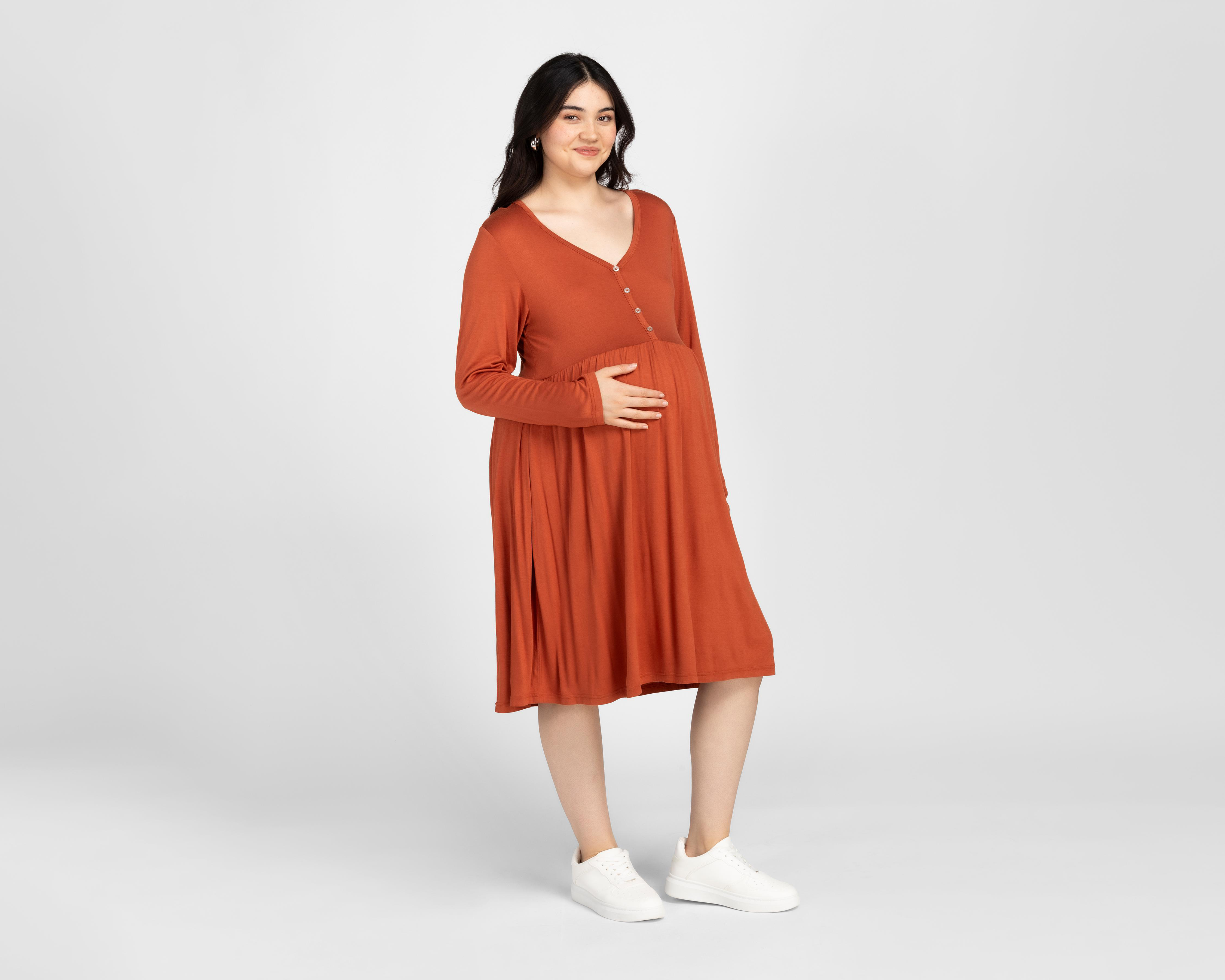 Foto 5 pulgar | Vestido de Maternidad Mamá Bella Manga Larga