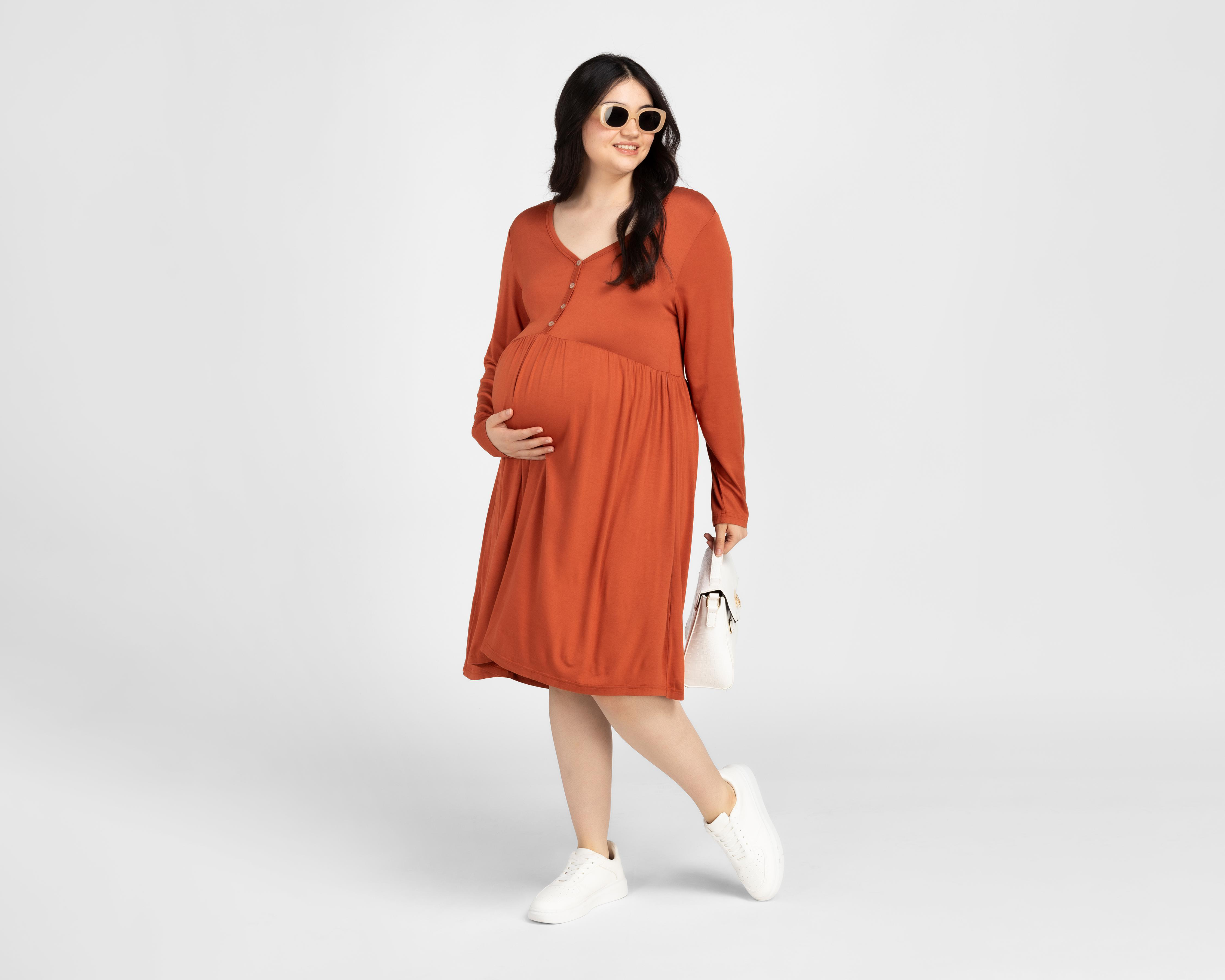 Foto 6 pulgar | Vestido de Maternidad Mamá Bella Manga Larga