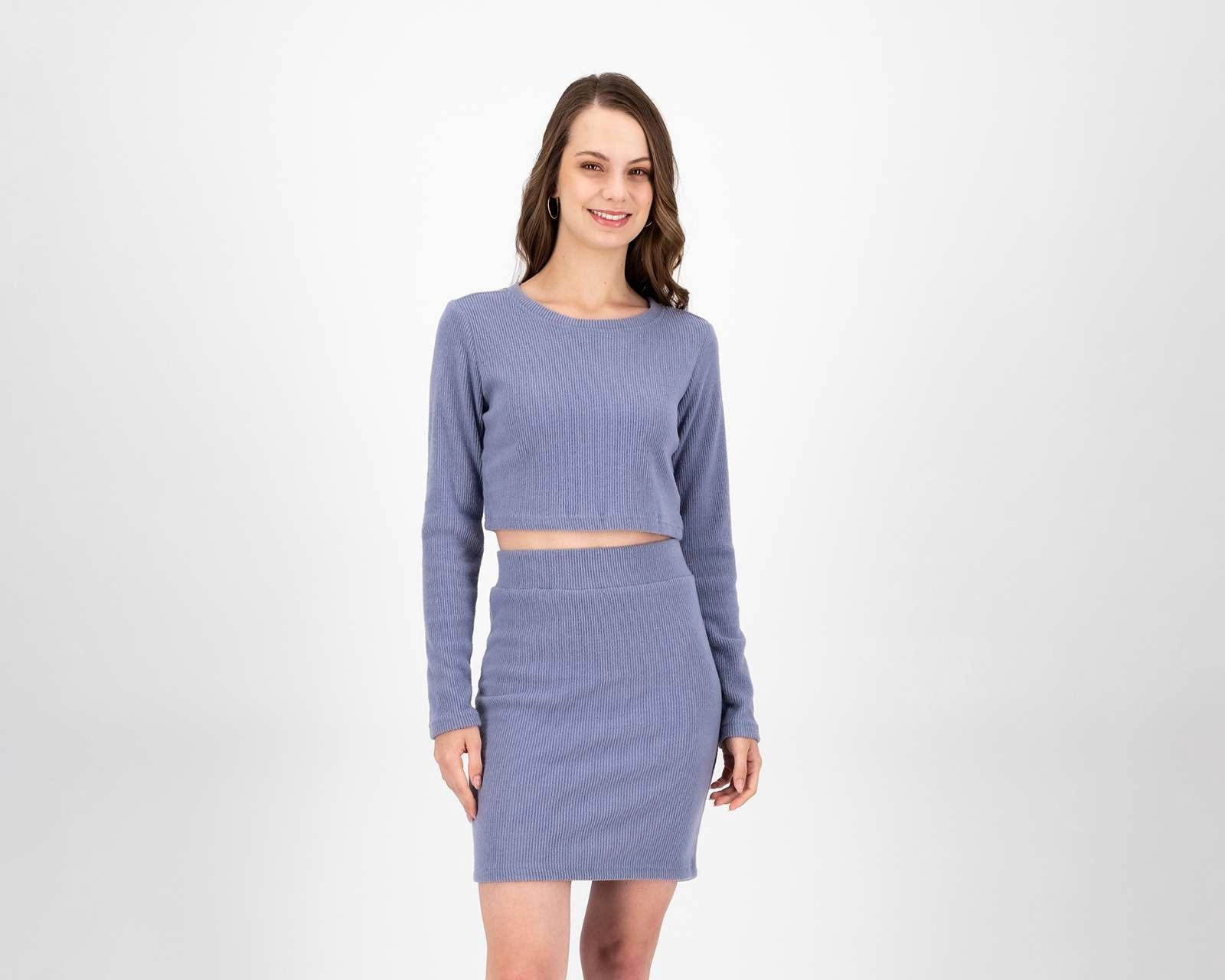 Foto 2 pulgar | Blusa y Falda Refill Azules