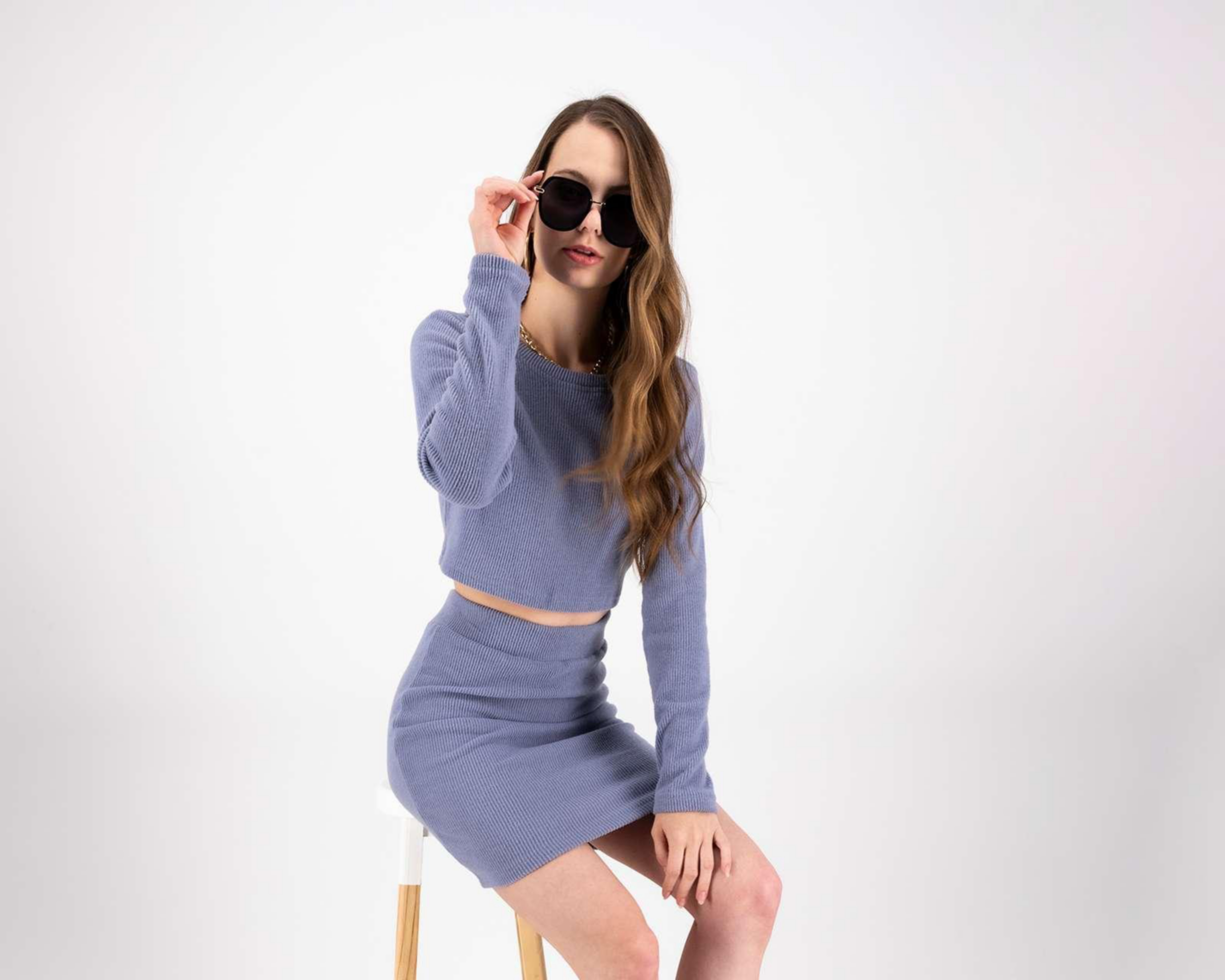 Foto 2 | Blusa y Falda Refill Azules