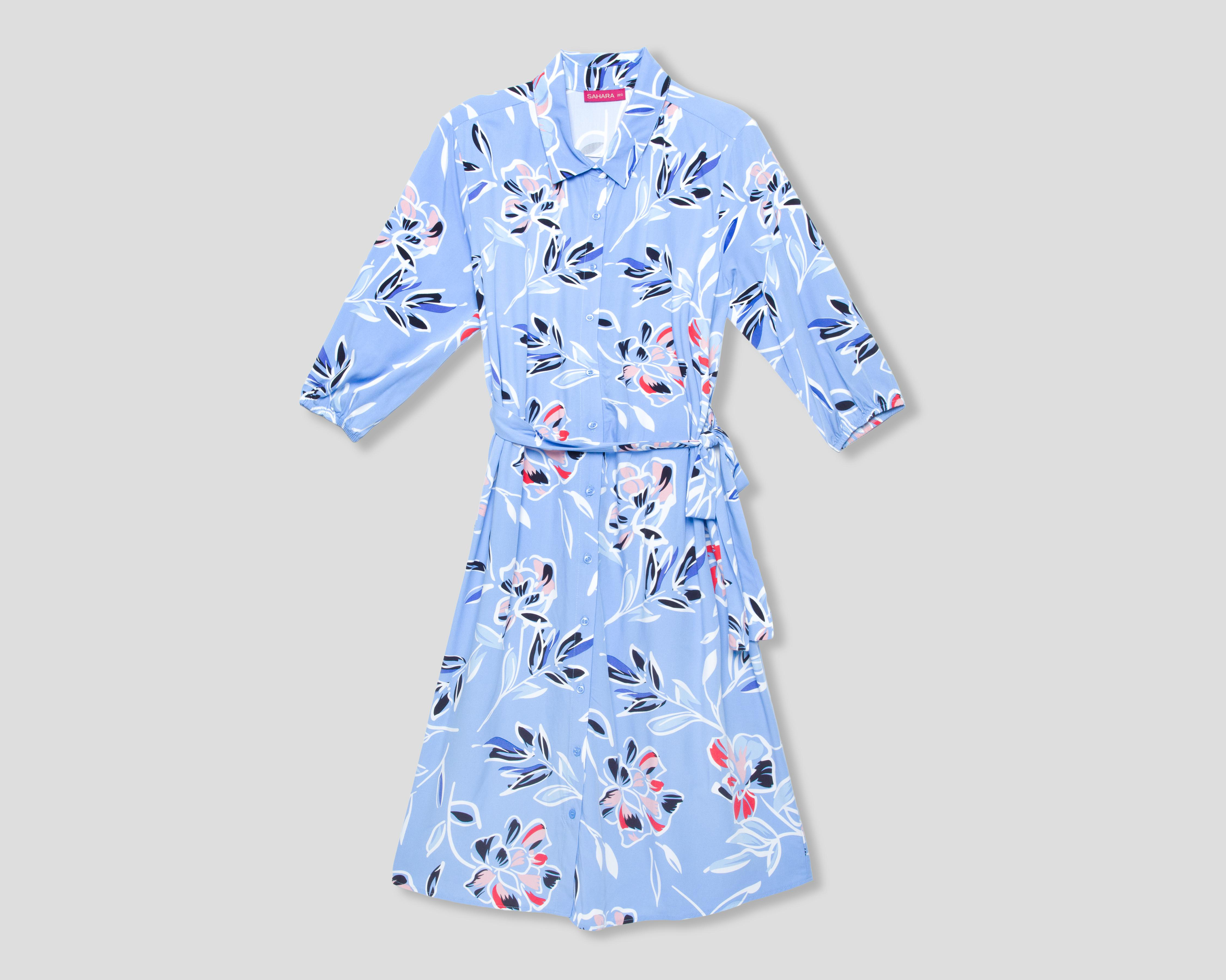 Foto 2 pulgar | Vestido Casual Sahara Midi Azul Floral