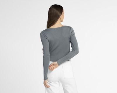 Foto 3 | Suéter Thinner Gris con Cordón Ajustable