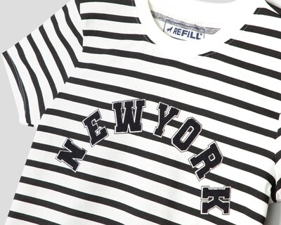 Foto 3 | Playera Refill a Rayas para Mujer