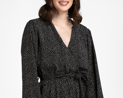 Foto 4 | Vestido Casual Sahara Midi Negro con Lunares