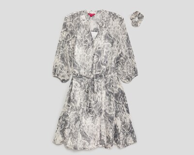 Foto 1 | Vestido Casual Sahara Animal Print con Listón y Botones para Mujer