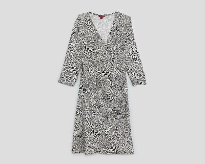 Foto 1 | Vestido Formal Sahara Cruzado Manga 3/4 Animal Print para Mujer