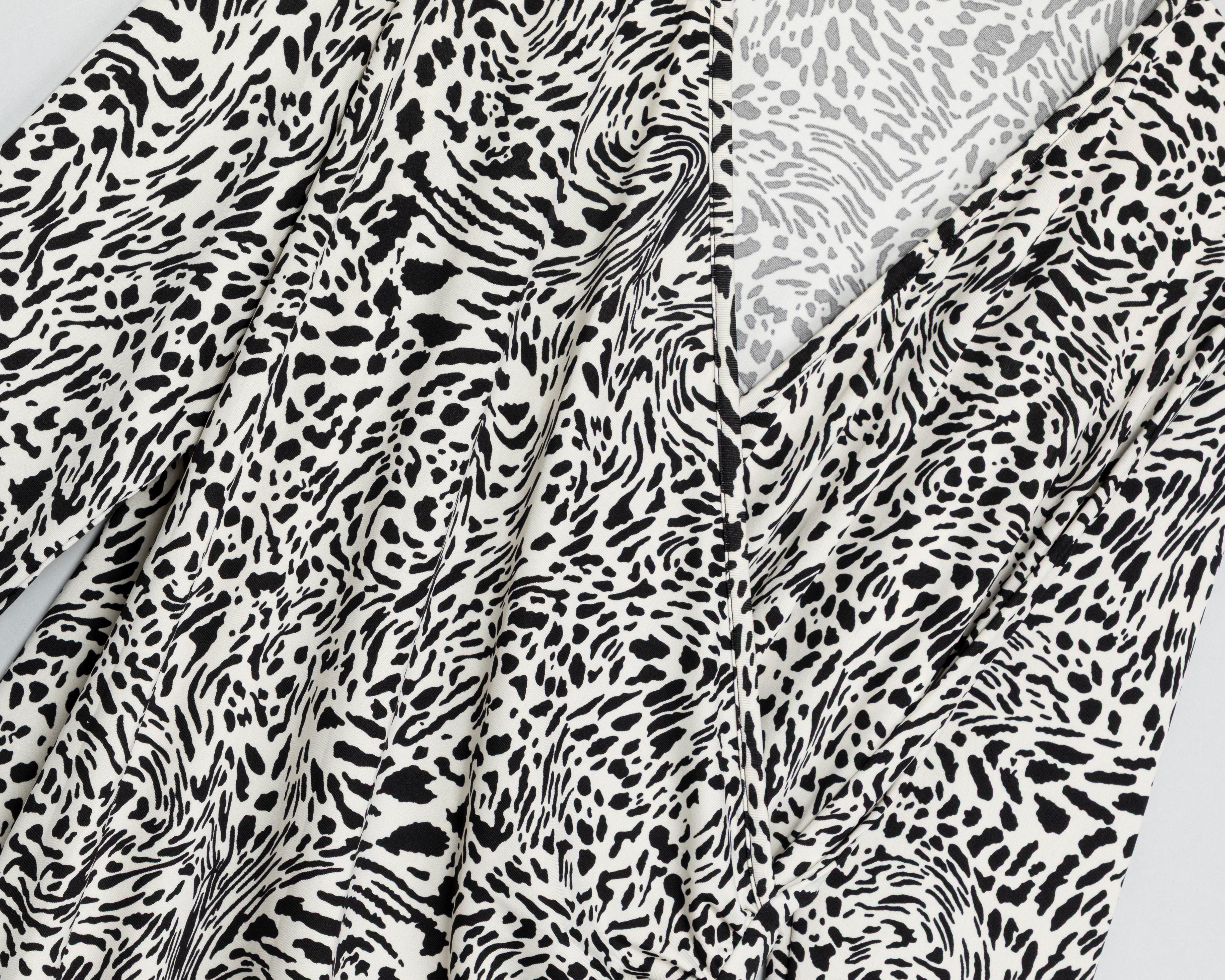 Foto 4 pulgar | Vestido Formal Sahara Cruzado Manga 3/4 Animal Print para Mujer