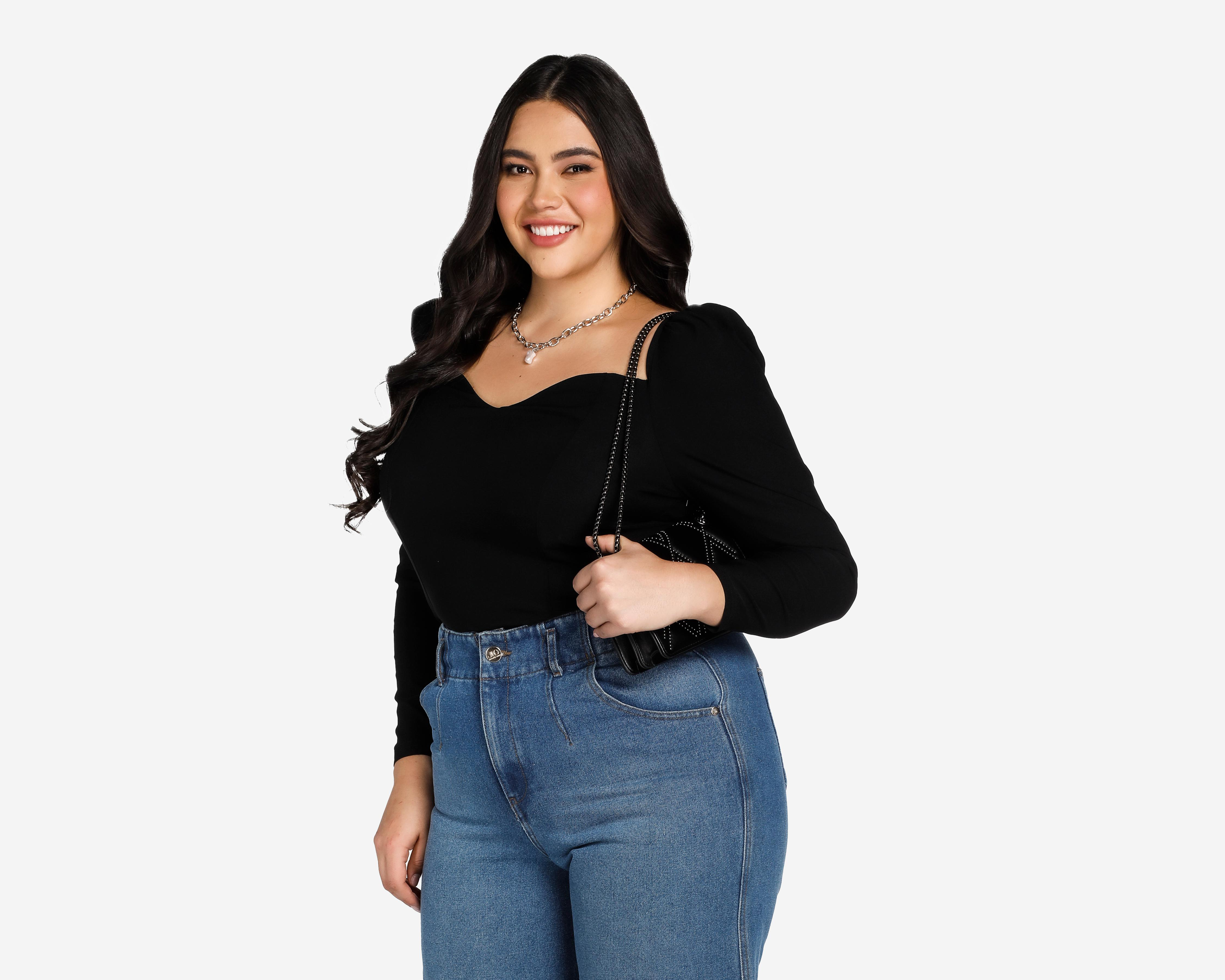 Foto 2 pulgar | Blusa Thinner Manga Larga Negra