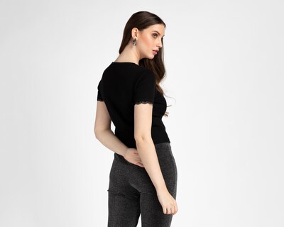 Foto 3 | Playera Sahara con Encaje para Mujer