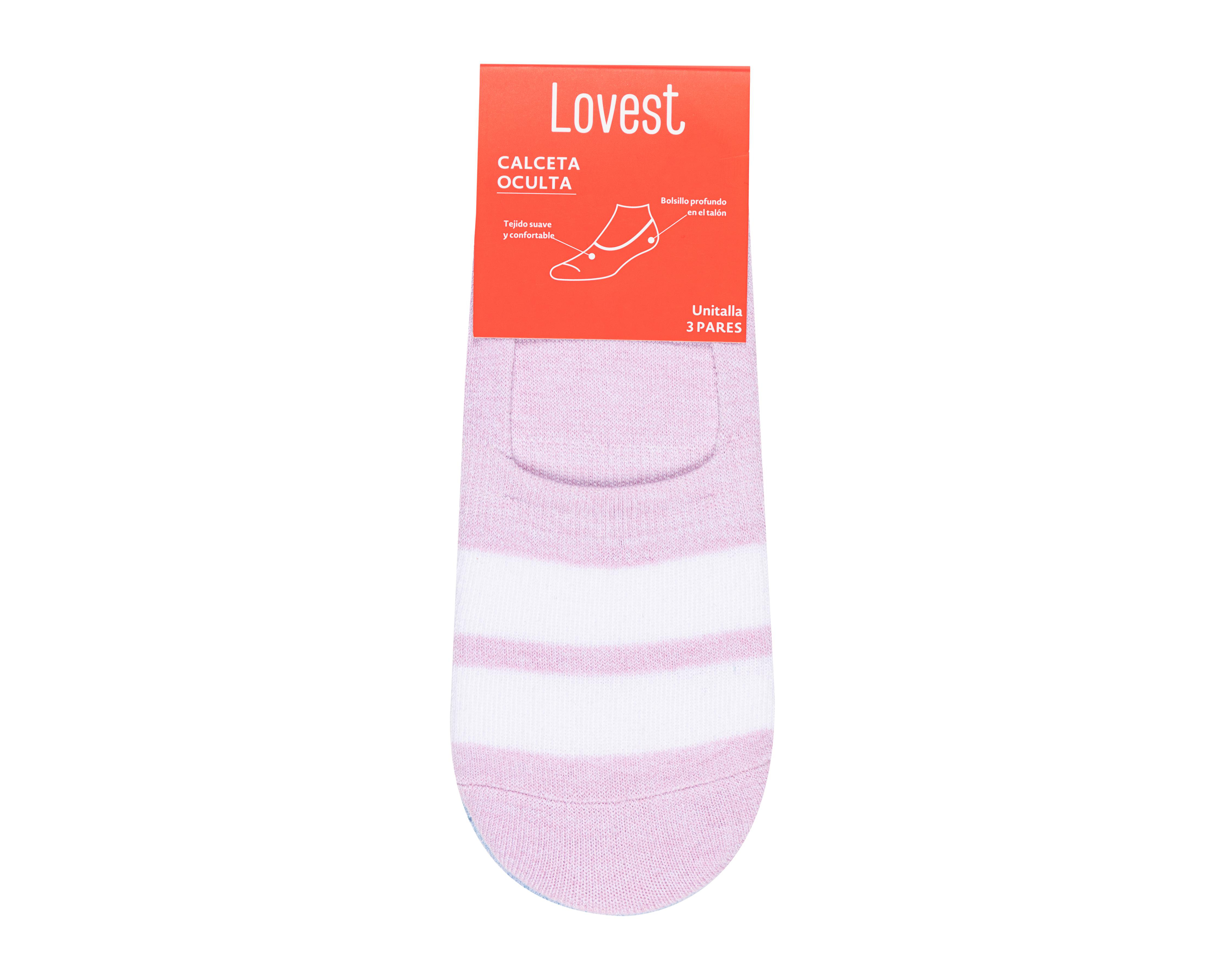 Foto 6 | Calcetas Invisibles Lovest para Mujer 3 Pares