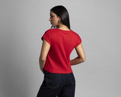 Foto 3 | Playera Thinner Roja para Mujer