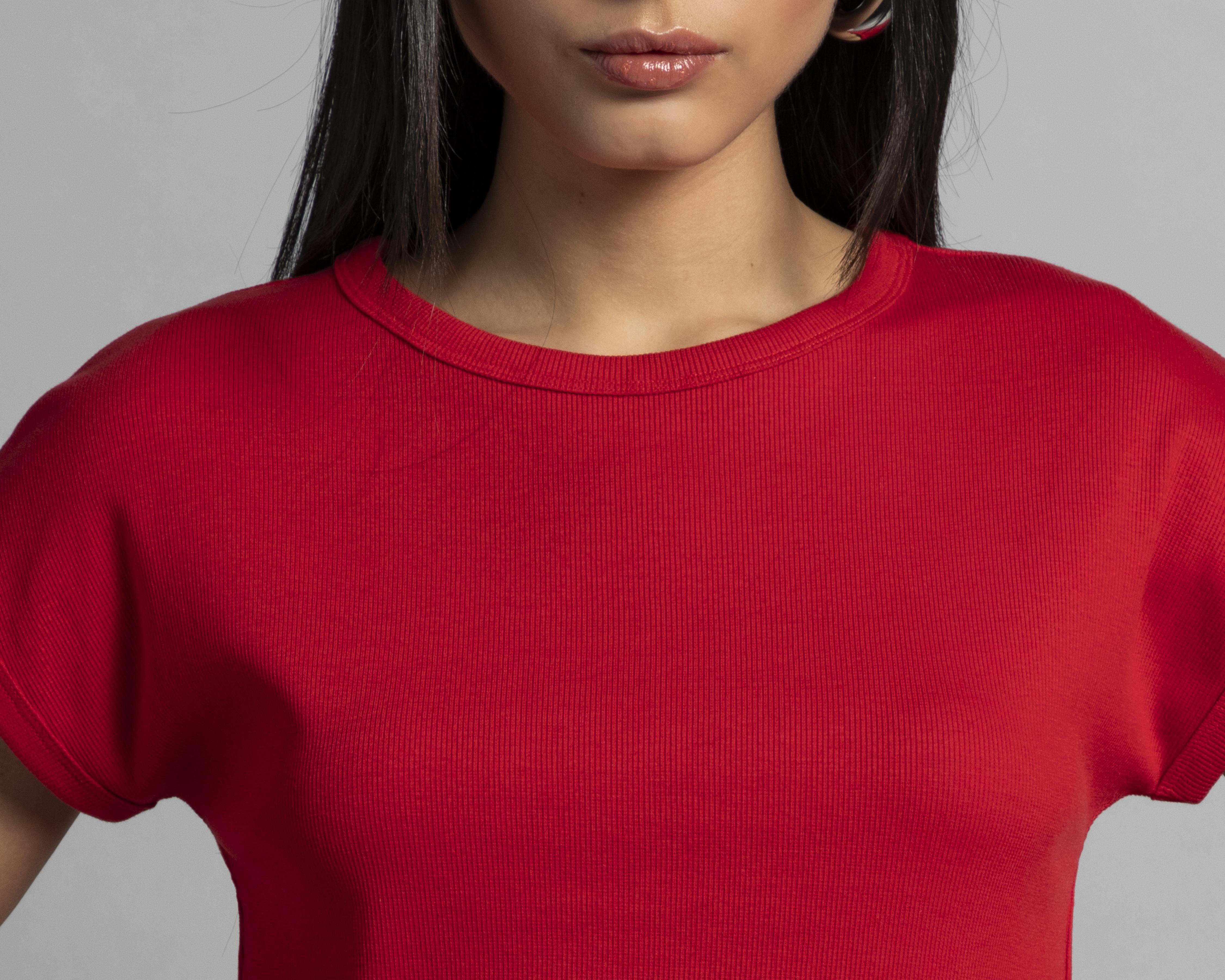 Foto 5 pulgar | Playera Thinner Roja para Mujer