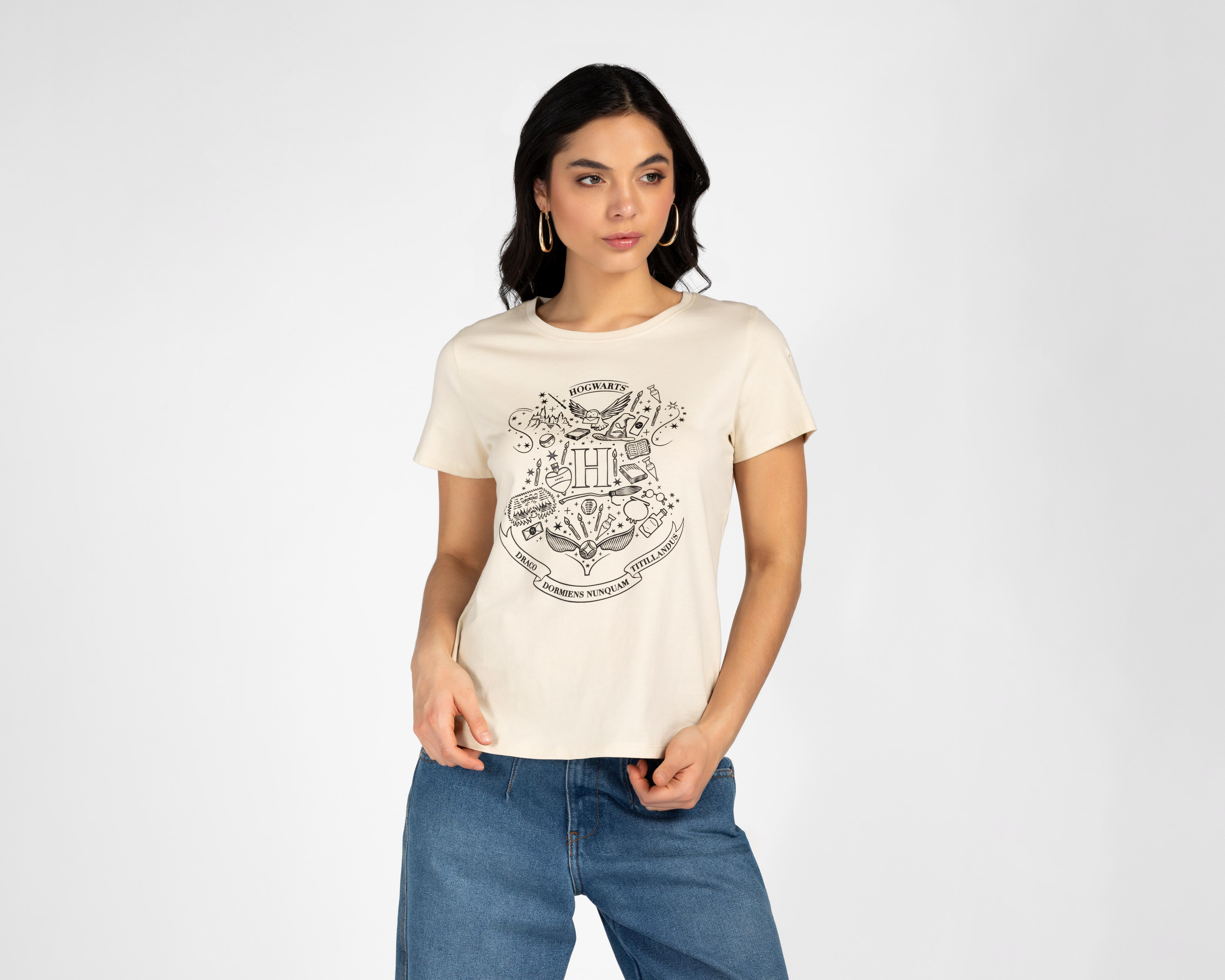 Foto 2 pulgar | Playera Harry Potter Manga Corta para Mujer