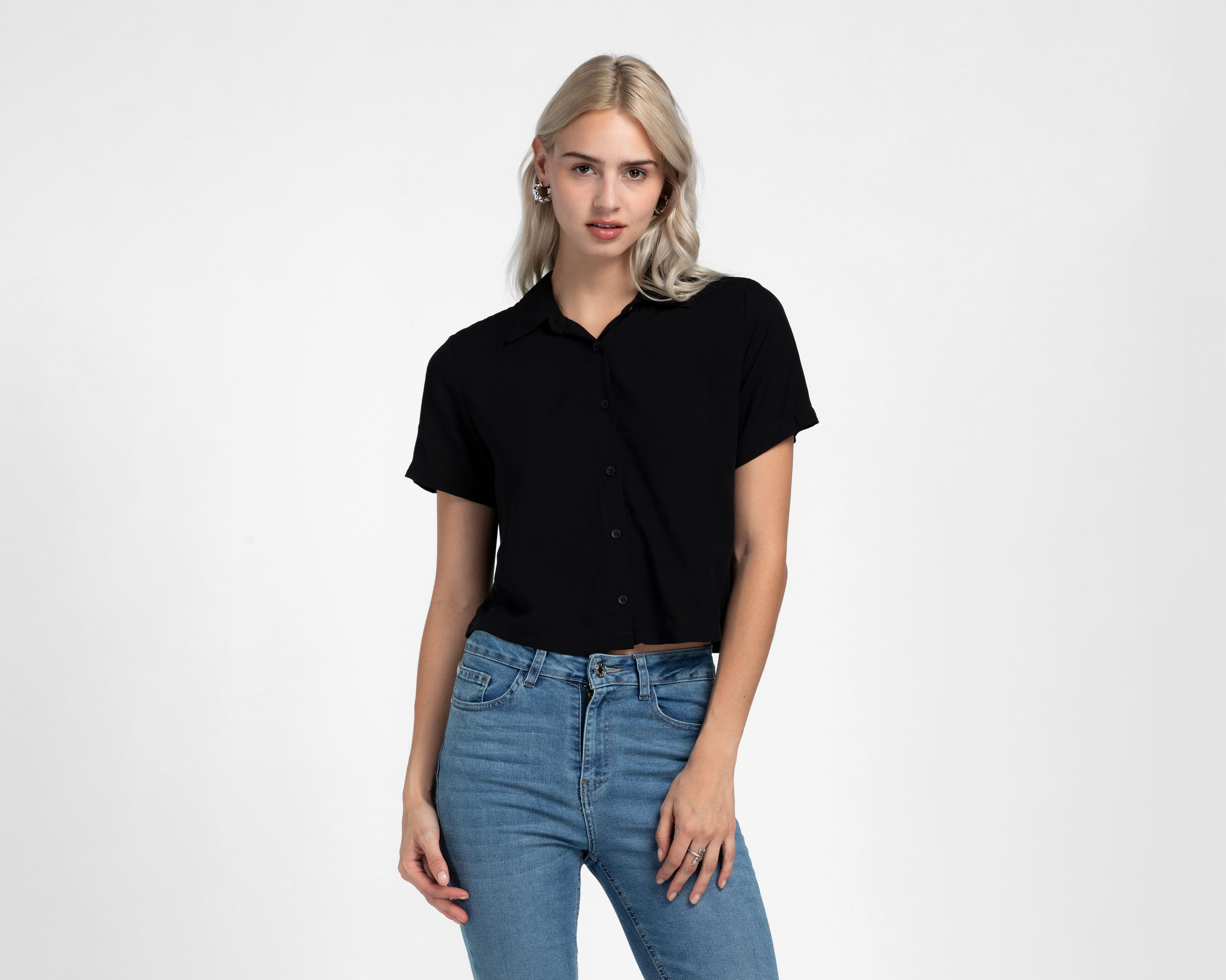 Blusa Negra Refill para Mujer