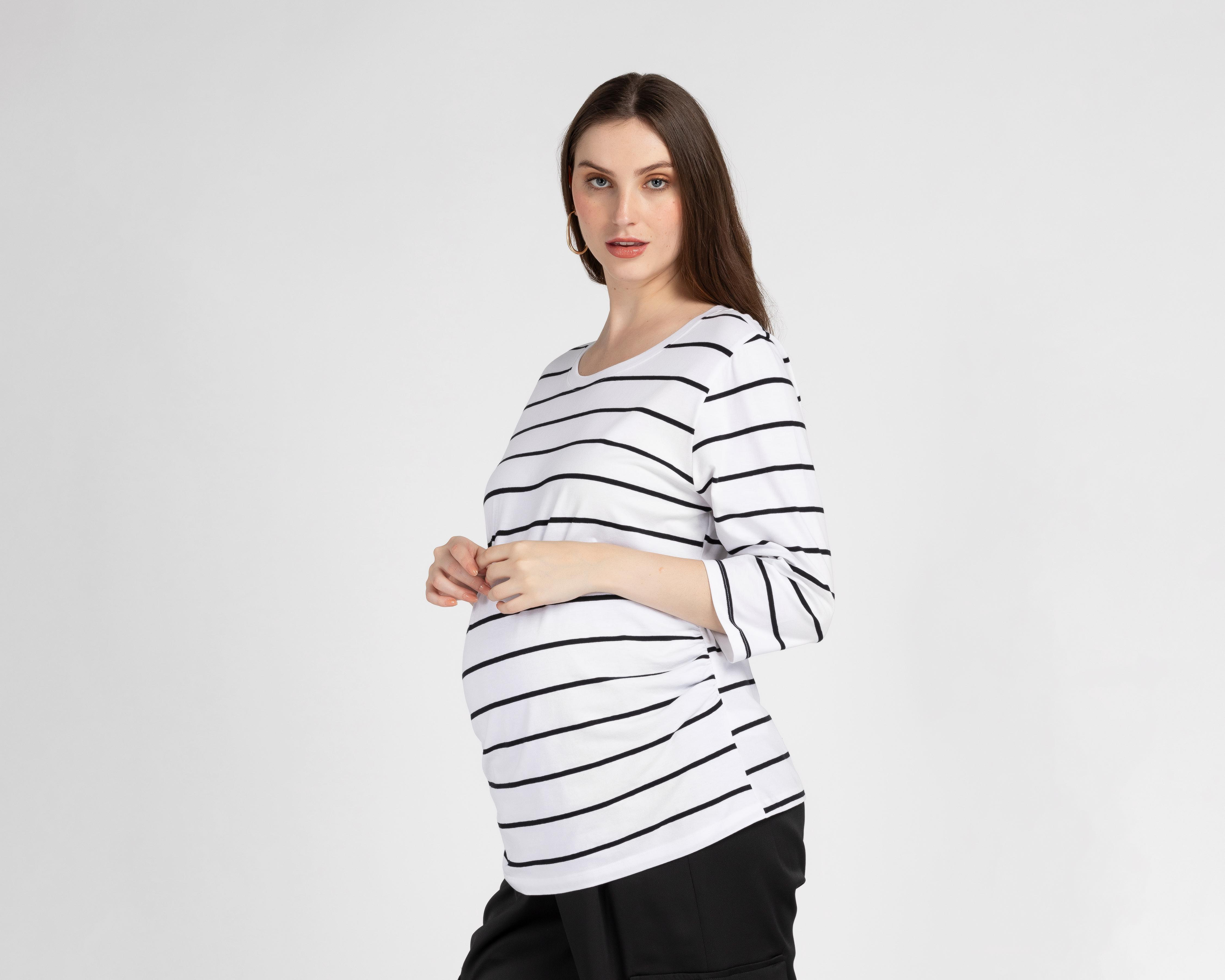 Foto 2 pulgar | Blusa de Maternidad Mamá Bella a Rayas