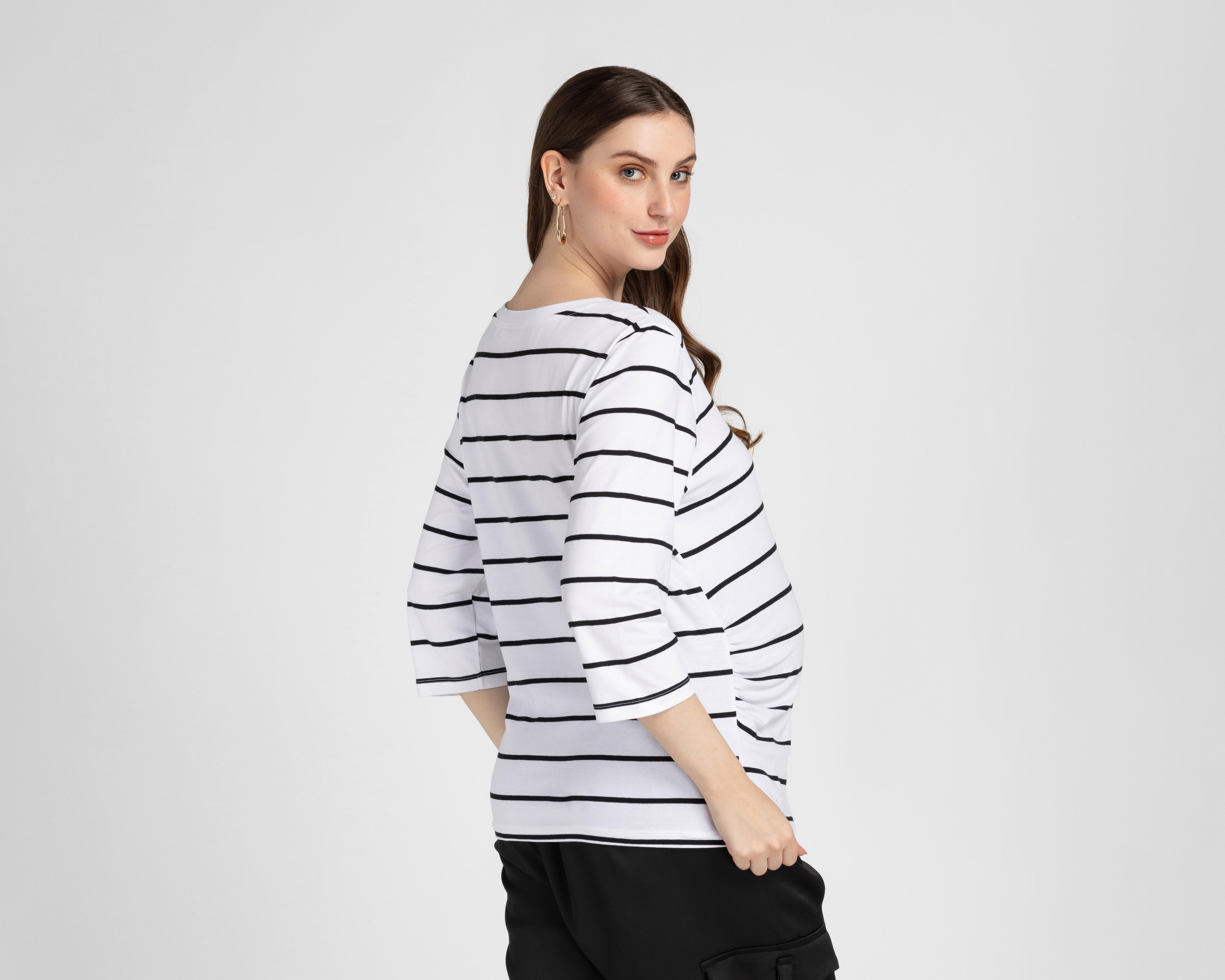 Foto 4 pulgar | Blusa de Maternidad Mamá Bella a Rayas