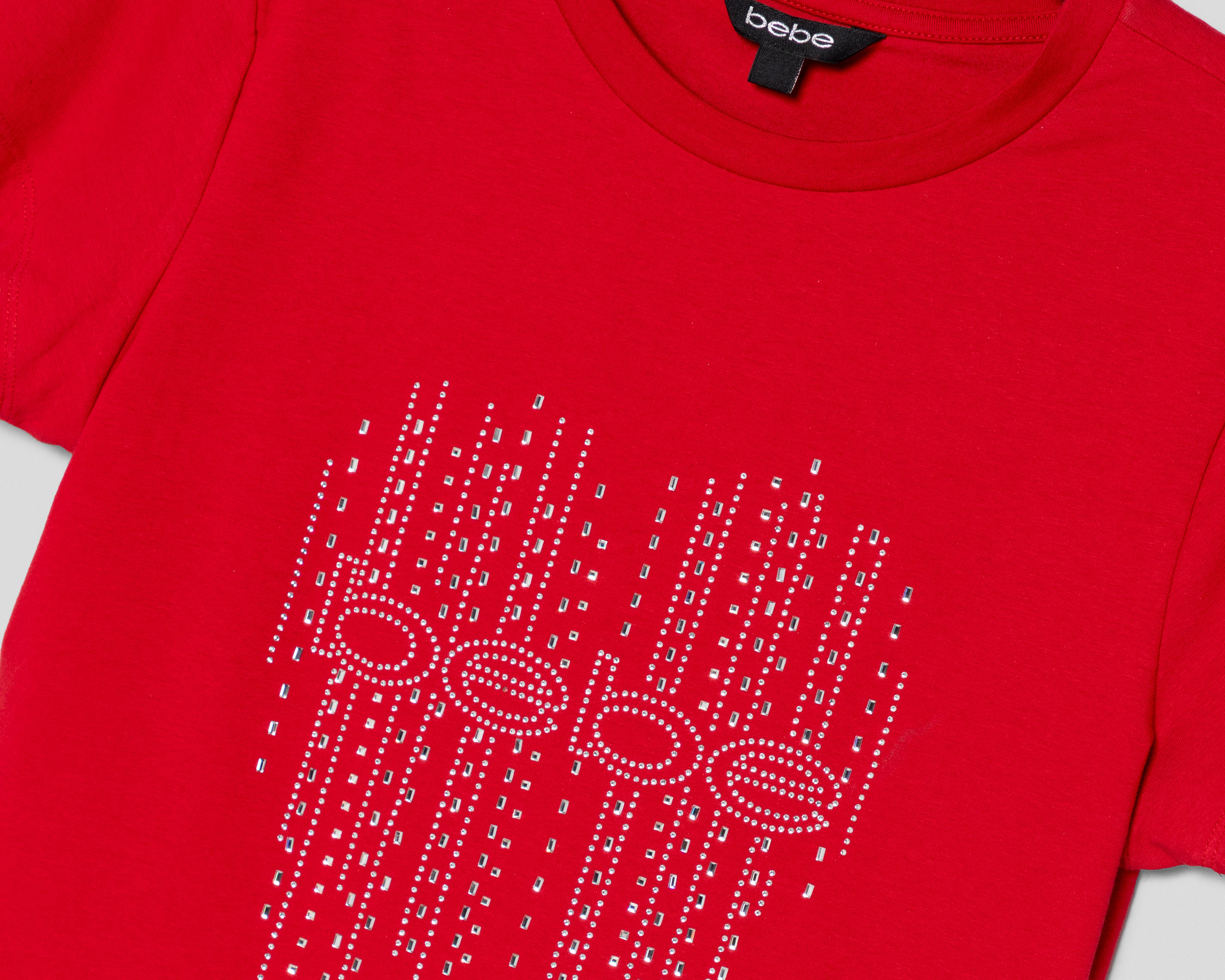 Foto 4 pulgar | Playera Bebe con Pedrería para Mujer