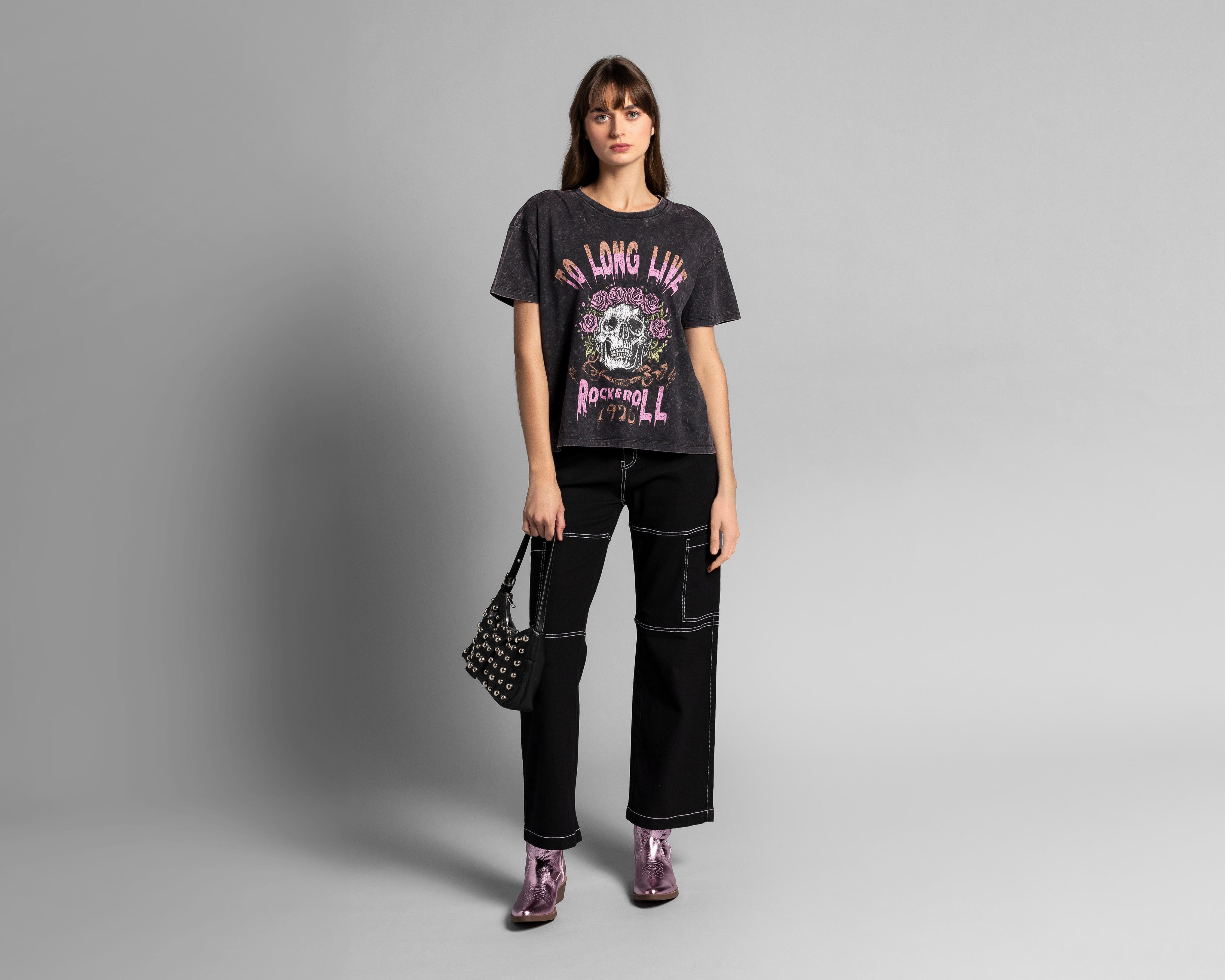 Foto 3 pulgar | Playera Thinner Estampada para Mujer