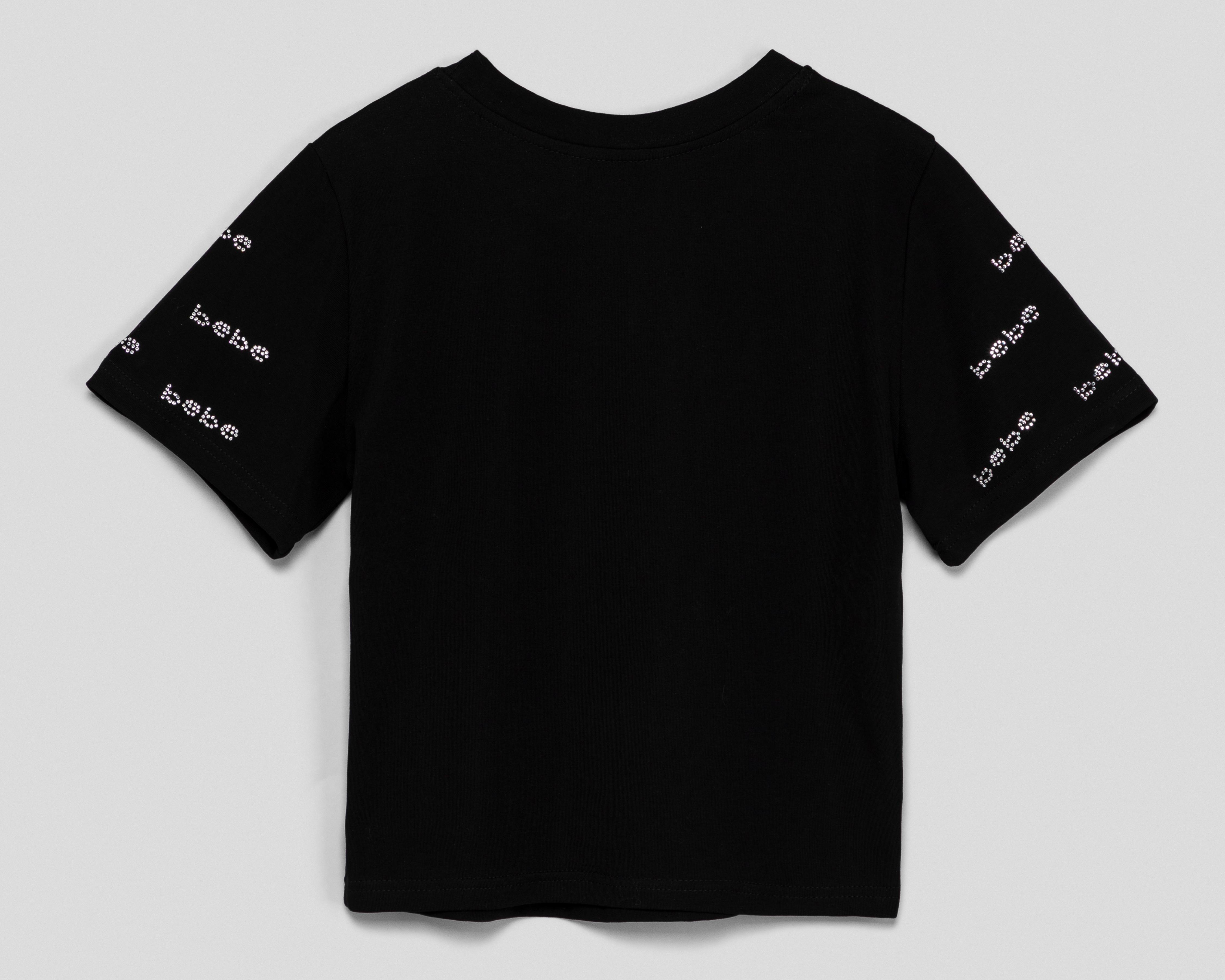 Foto 3 pulgar | Playera Cuello Redondo Negra Bebe para Mujer