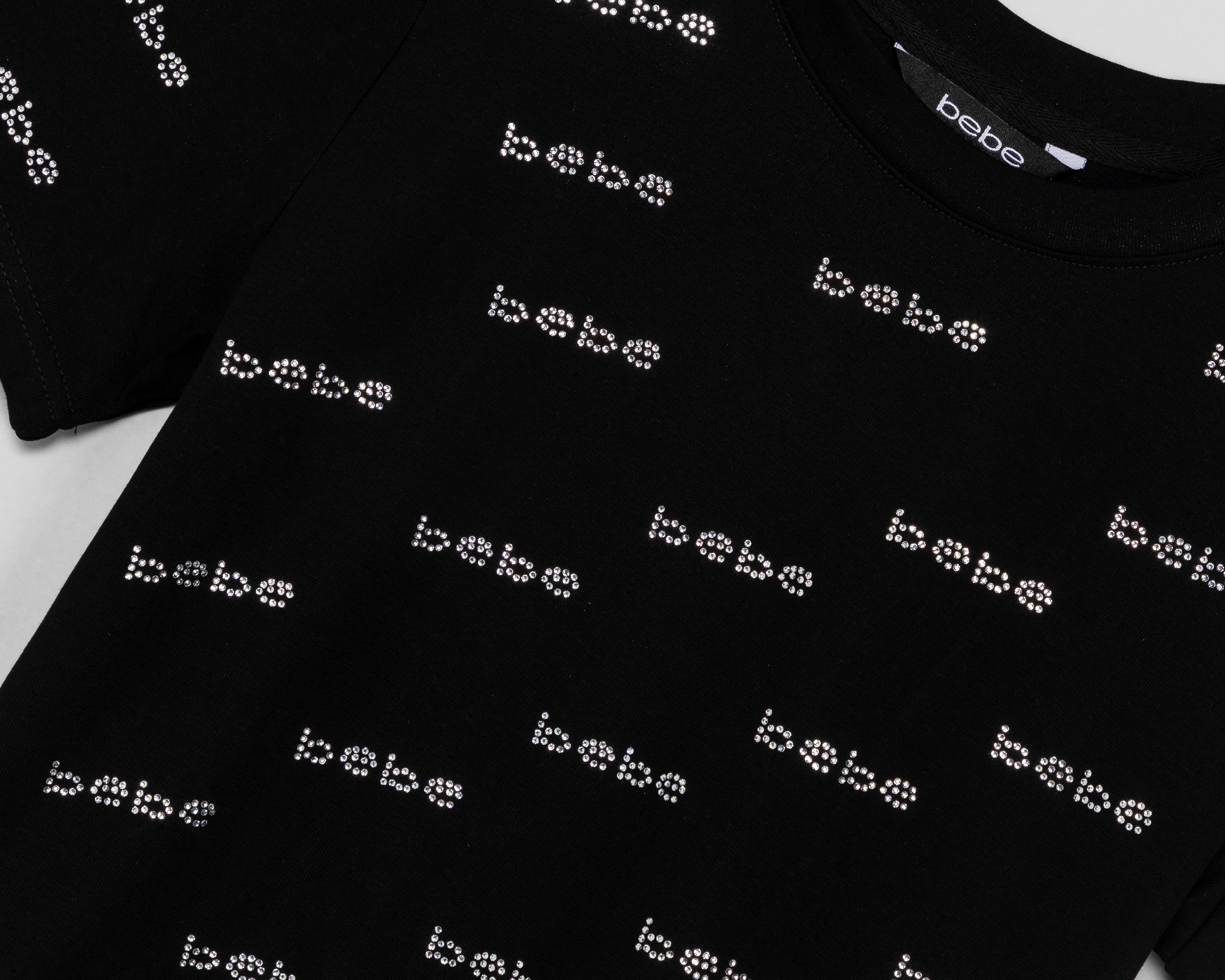 Foto 4 pulgar | Playera Cuello Redondo Negra Bebe para Mujer