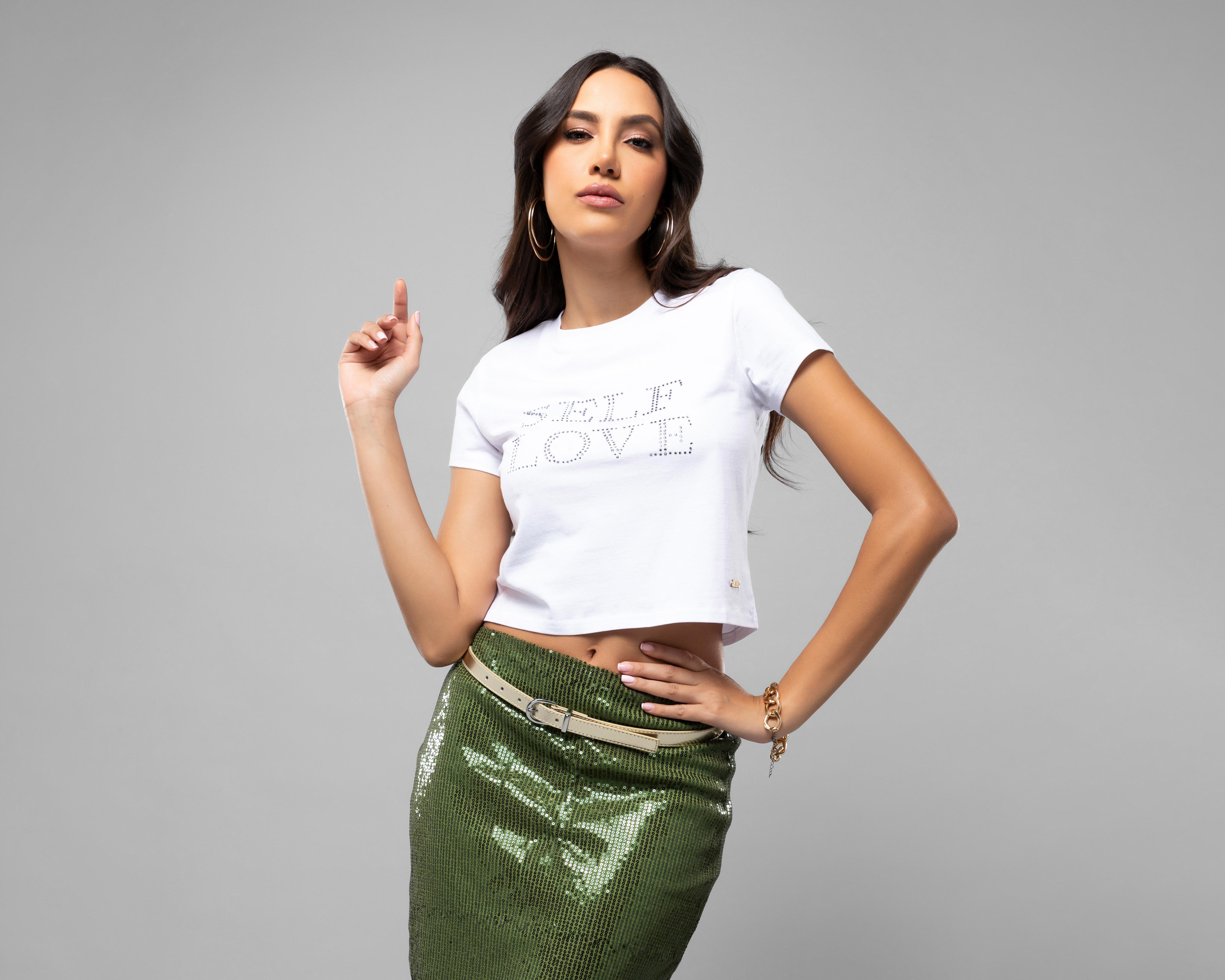 Foto 2 pulgar | Playera Jennifer Lopez Manga Corta para Mujer