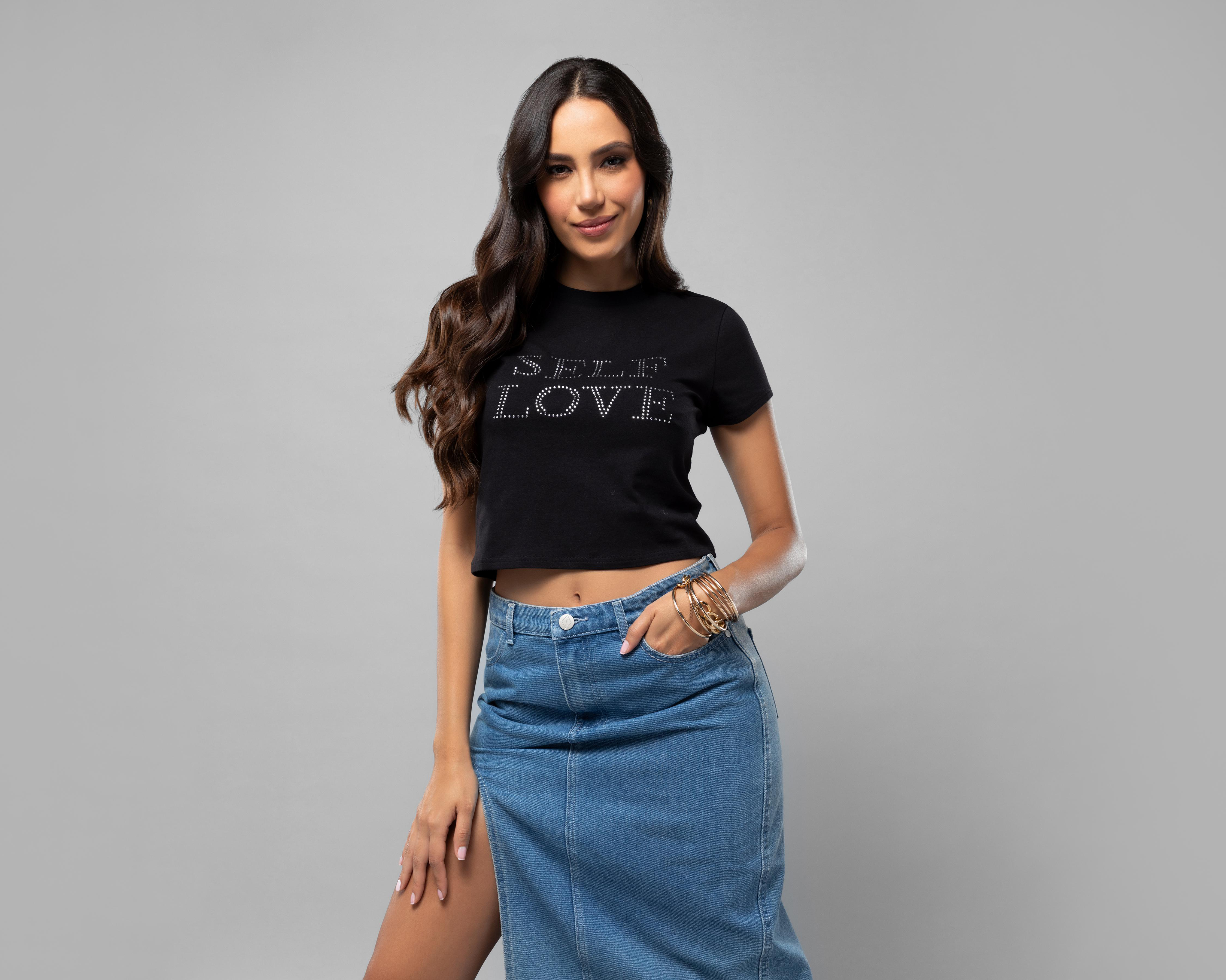 Foto 2 pulgar | Playera Jennifer Lopez Manga Corta para Mujer