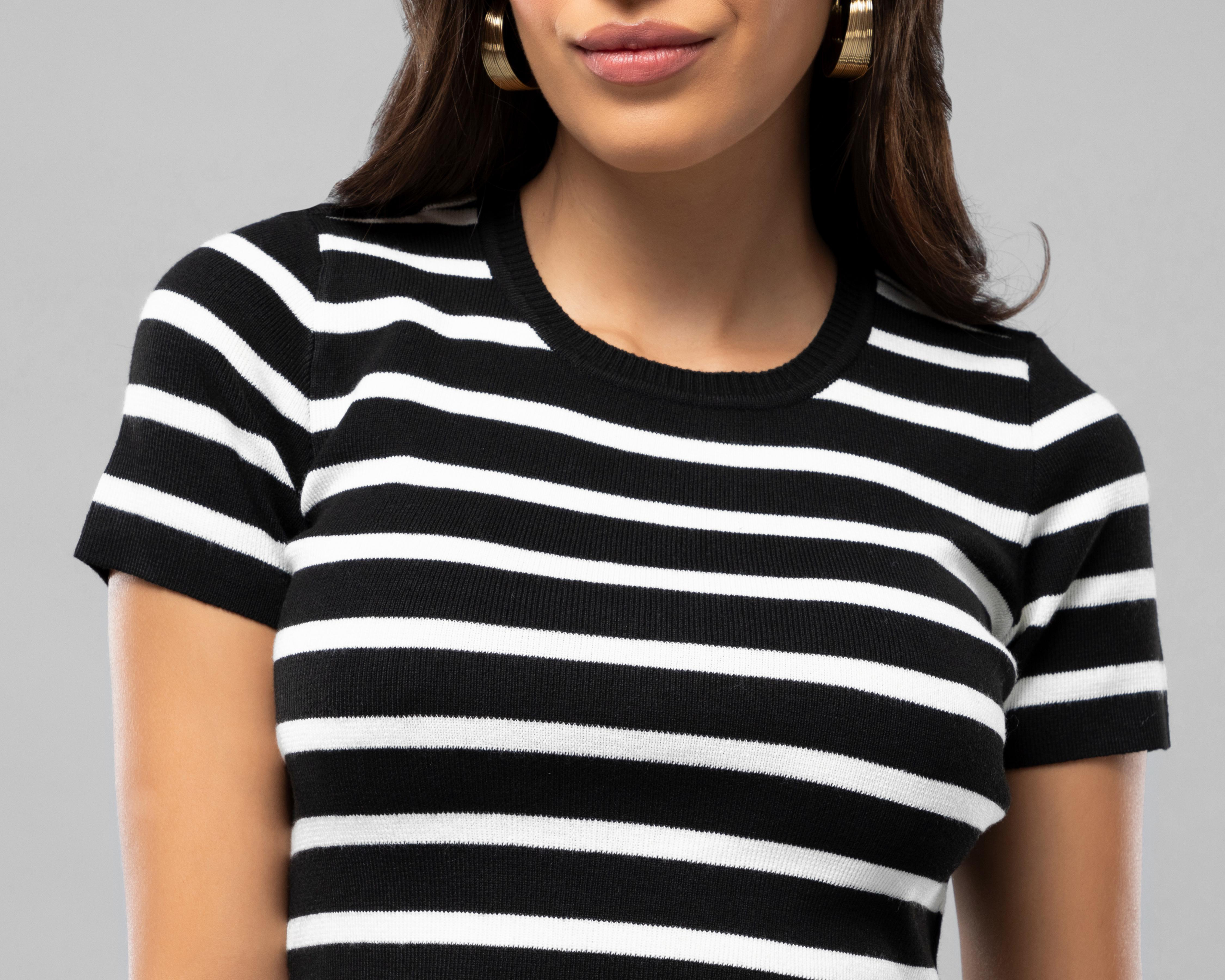 Foto 5 pulgar | Playera Jennifer Lopez de Rayas para Mujer