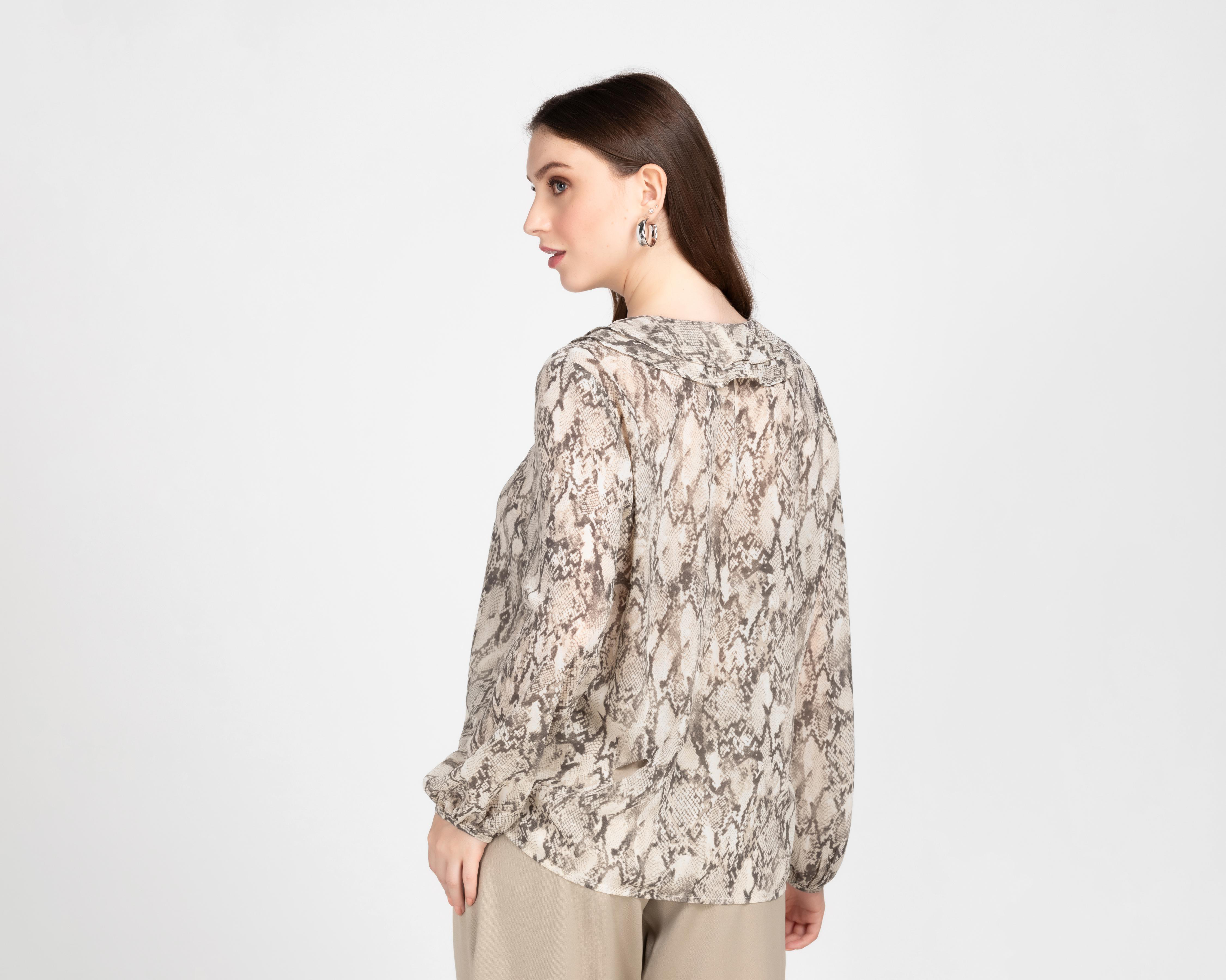 Foto 4 pulgar | Blusa Sahara con Olanes para Mujer