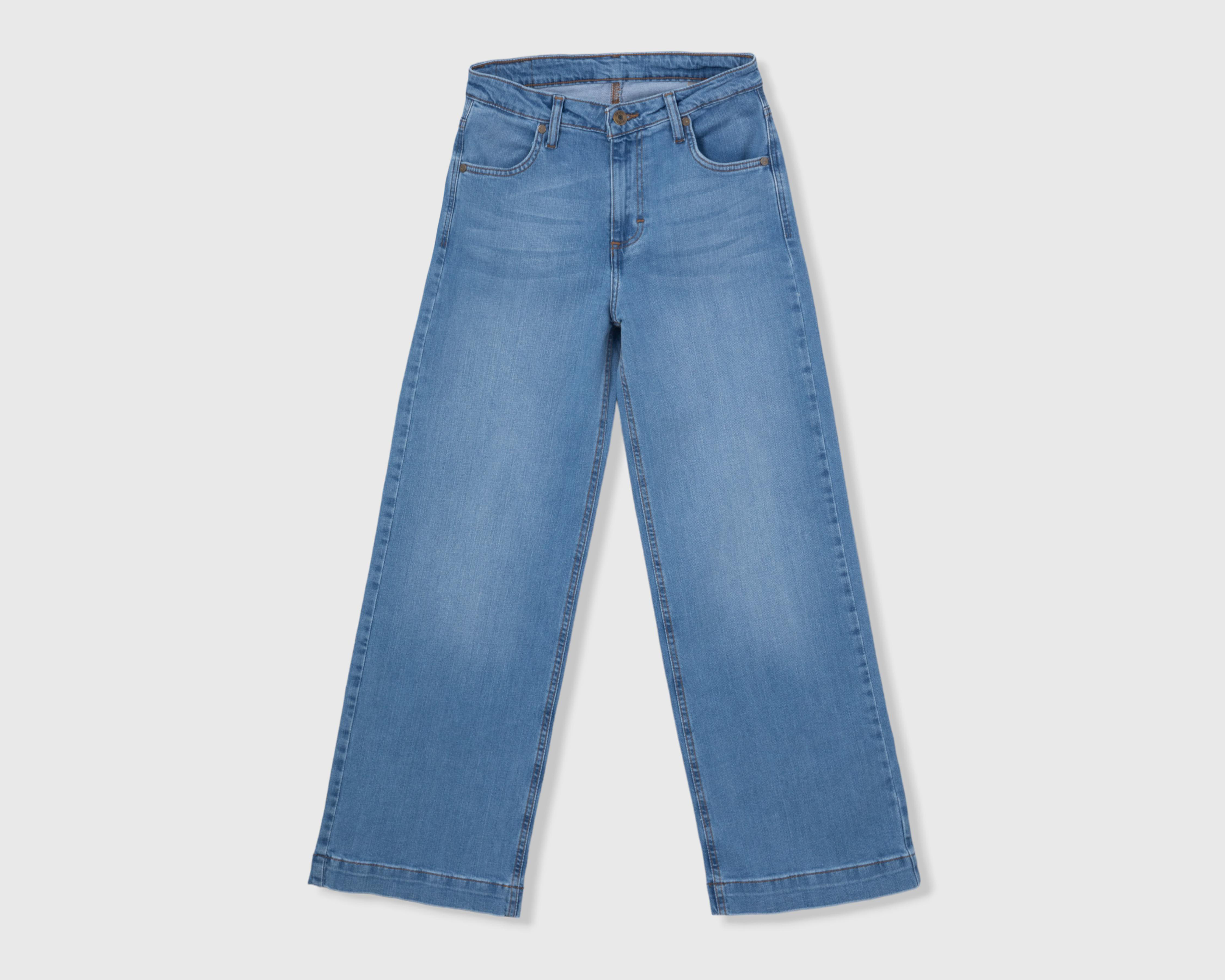 Jeans Lee Wide Leg Deslavados