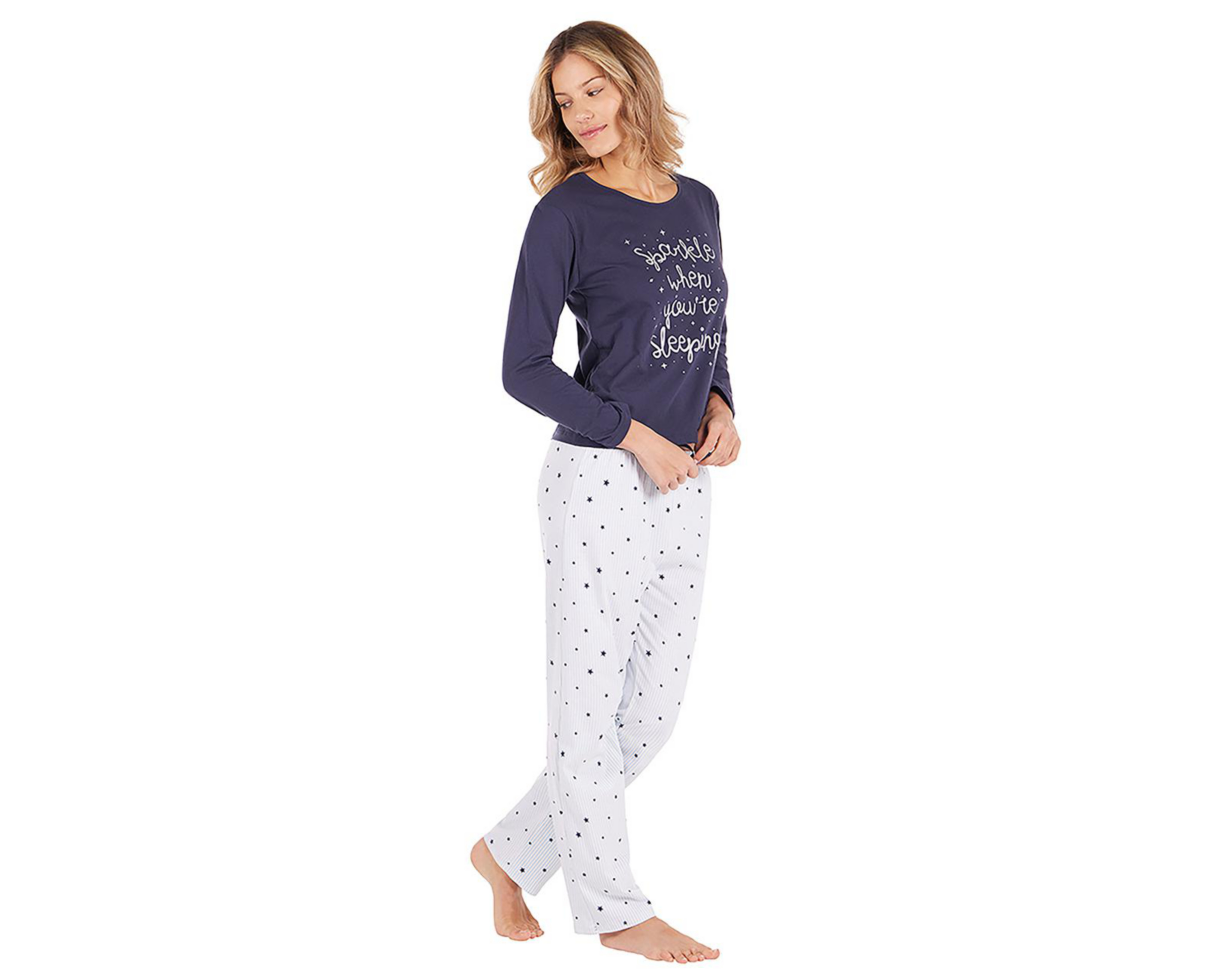 Foto 3 pulgar | Pijama Tops & Bottoms para Mujer 2 Piezas