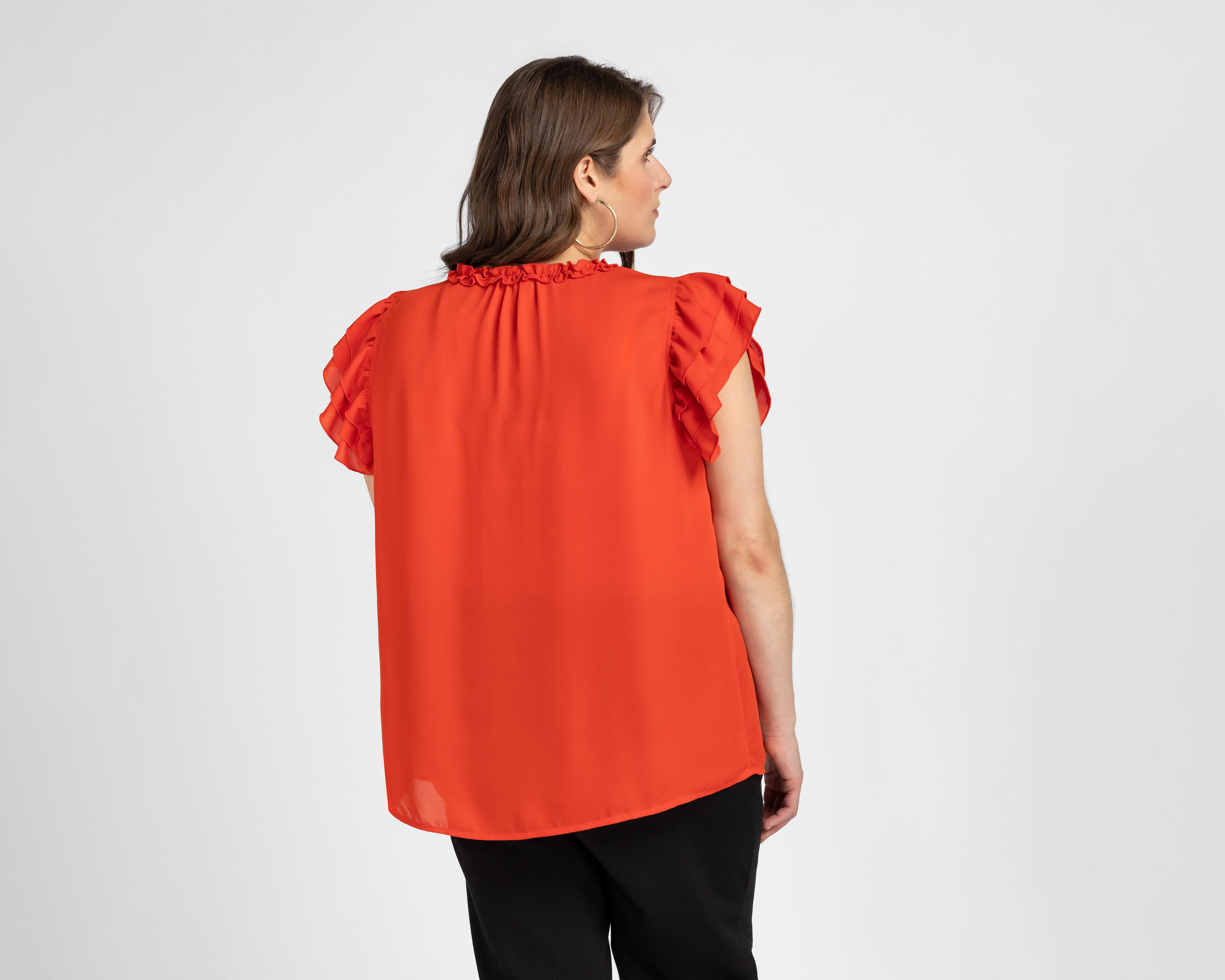 Foto 7 pulgar | Blusa Sahara con Olanes para Mujer